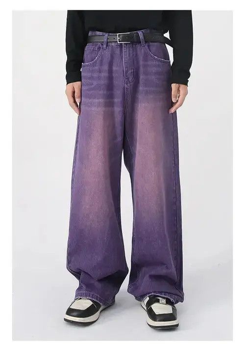 Jean Vintage Purple Streetwear Baggy Jeans Size US 32 / EU 48 - 1 Thumbnail