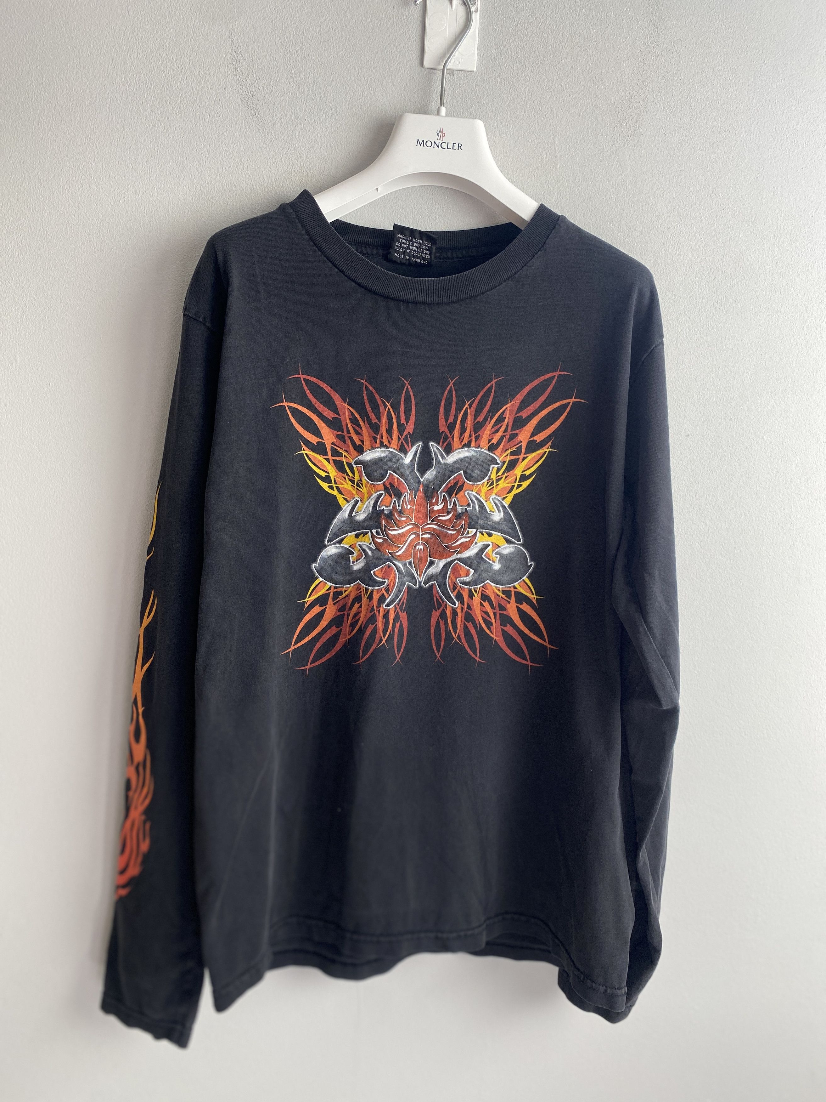 Affliction × Vintage Vintage flames fire printed long sleeve t-shirt tee opium Size US M / EU 48-50 / 2 - 1 Thumbnail