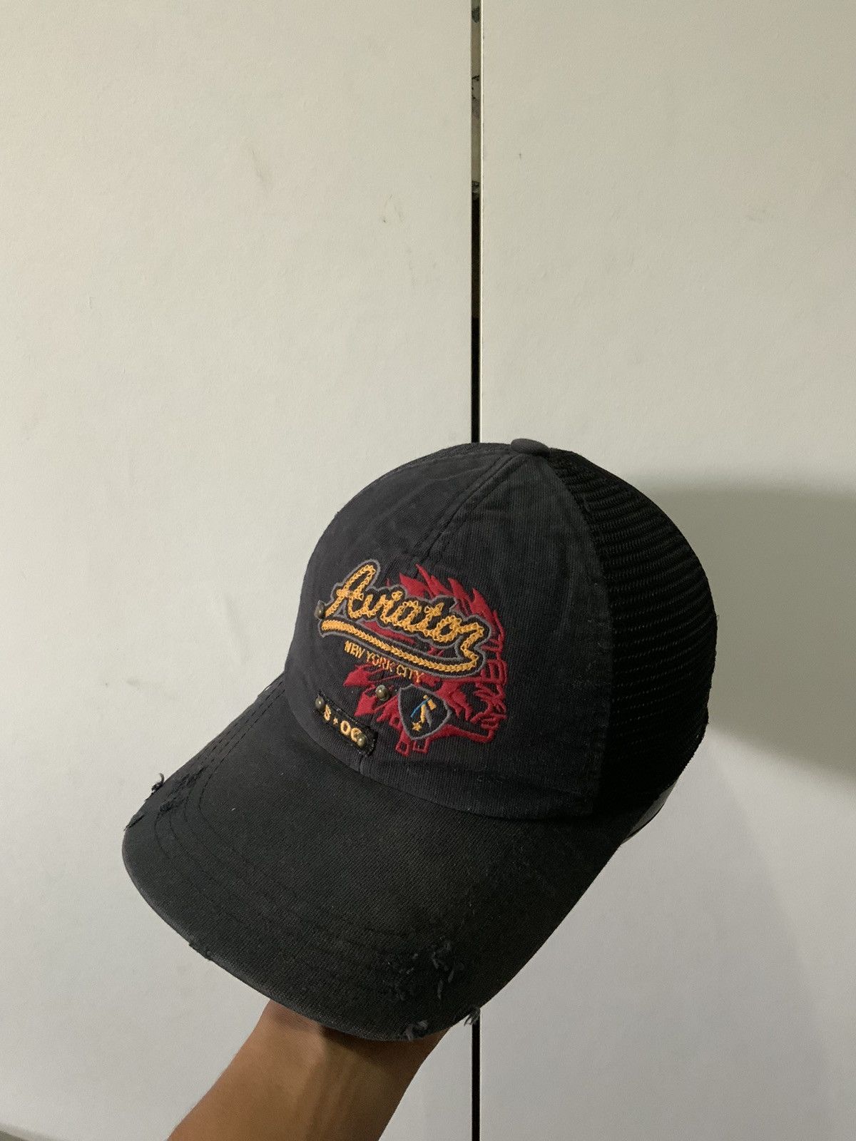 Japanese Brand Aviator Patches Black Trucker Hat Size ONE SIZE - 1 Thumbnail