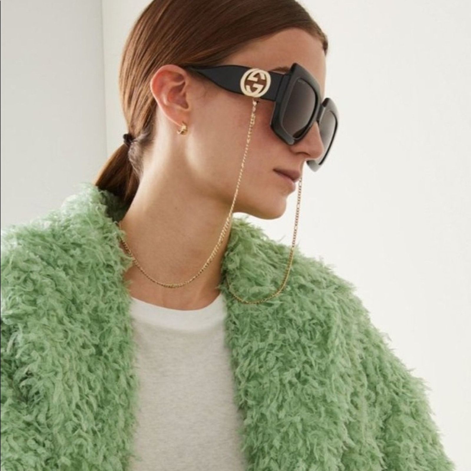 Gucci BRAND NEW GUCCI GG1022S 005 With Chain Black/Brown Woman Size ONE SIZE - 10 Thumbnail