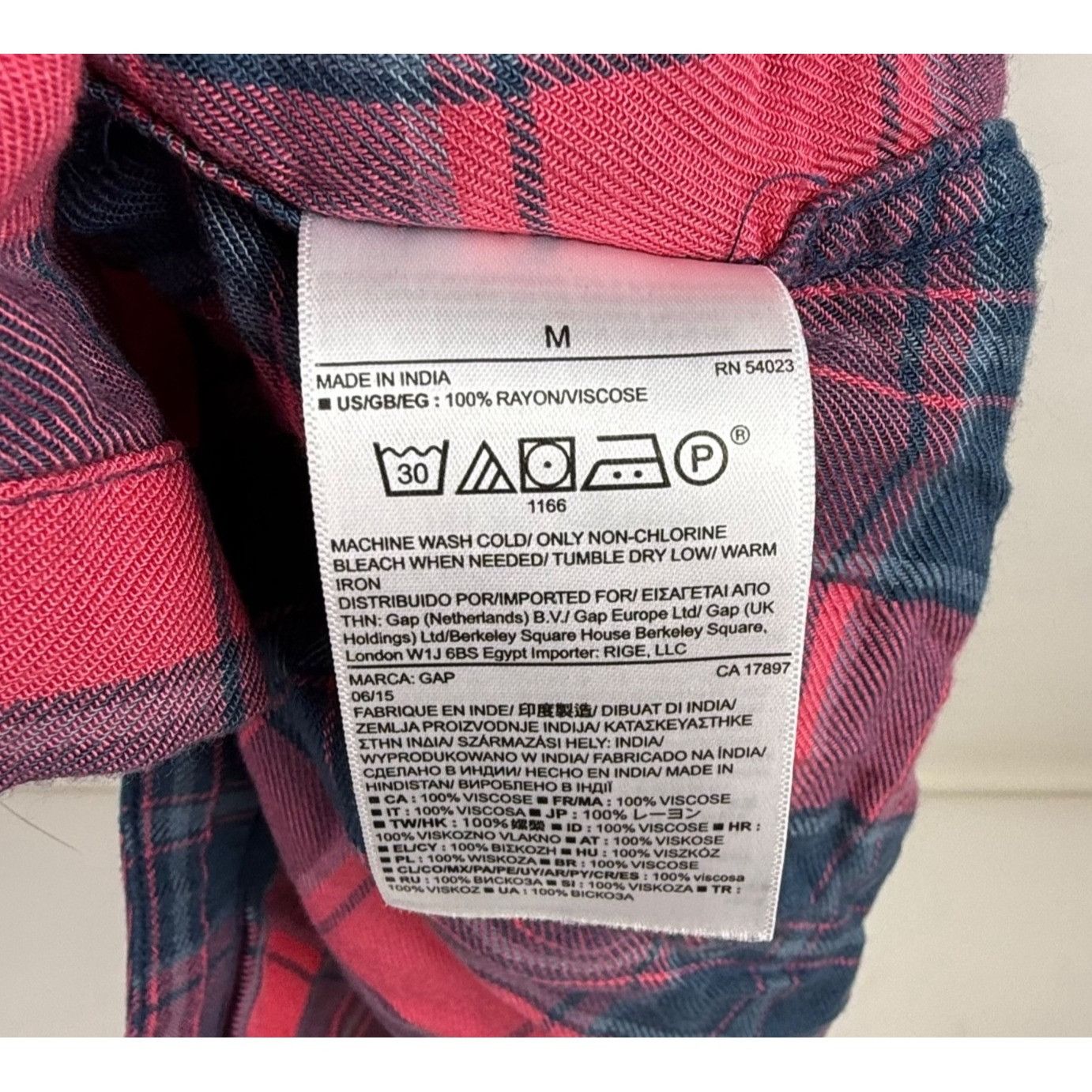 Gap Gap Women's Soft Button-Down Long-Sleeve Shirt Pink & Blue P Size M / US 6-8 / IT 42-44 - 4 Thumbnail
