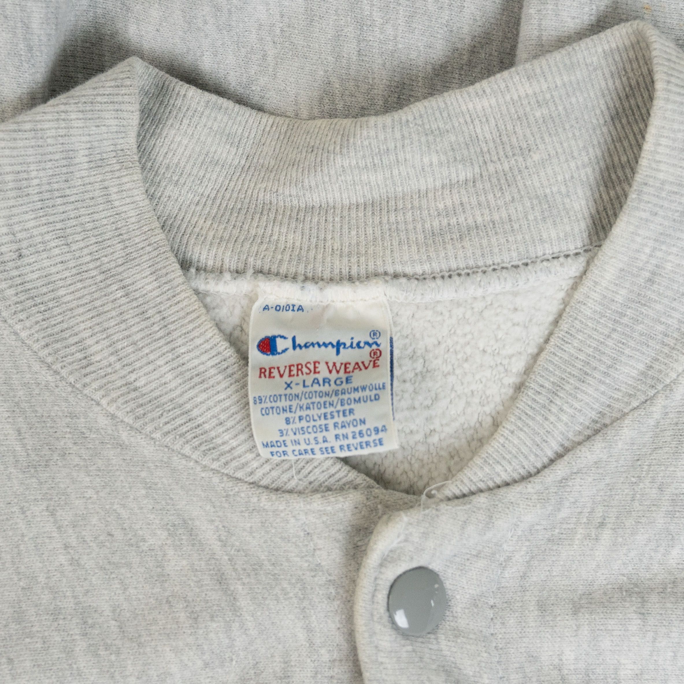 Champion × Vintage Vintage 1990's Champion Reverse Weave Snap Front Jacket Size US XL / EU 56 / 4 - 3 Thumbnail