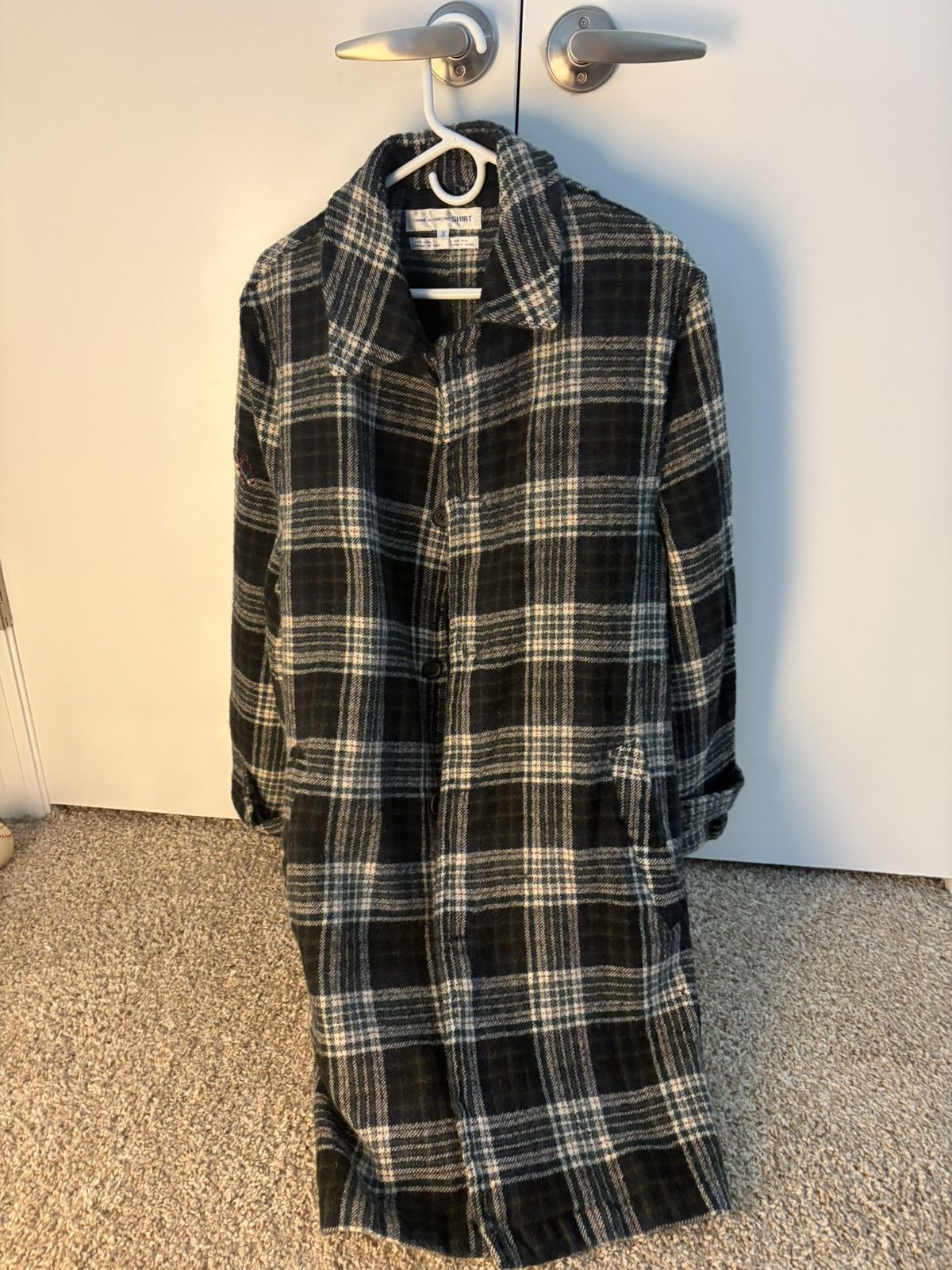 Comme des Garcons SHIRT 2000s Comme des Garcon Shirt Plaid Wool Overcoat Size US M / EU 48-50 / 2 - 1 Thumbnail