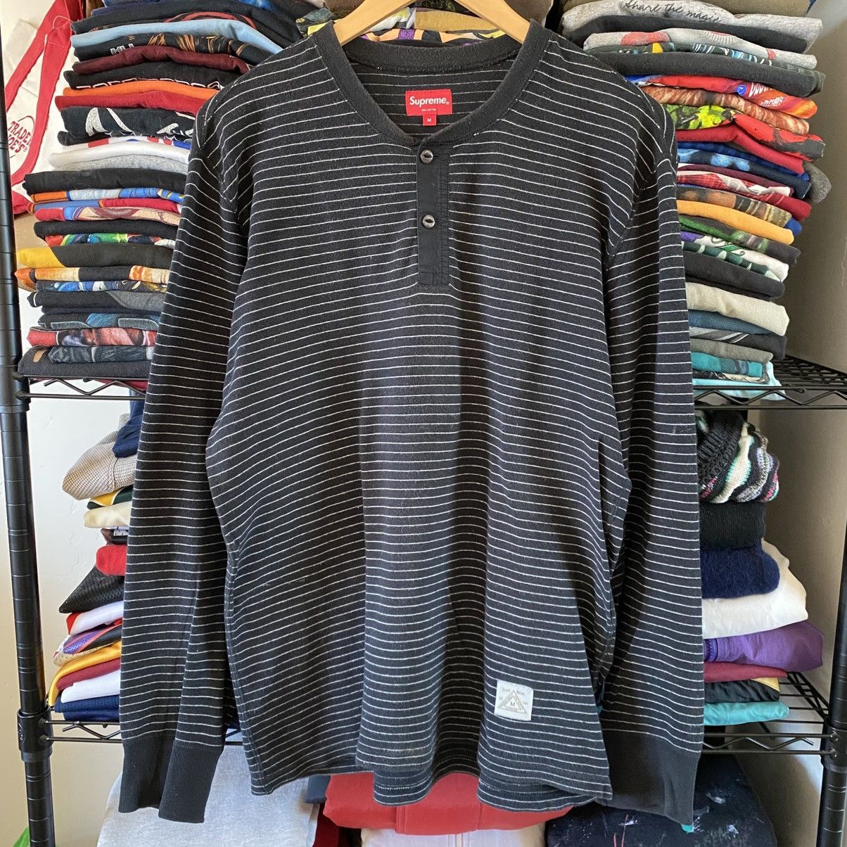 Supreme Supreme Striped Henley Top Shirt Black White 2010 Size US M / EU 48-50 / 2 - 1 Thumbnail