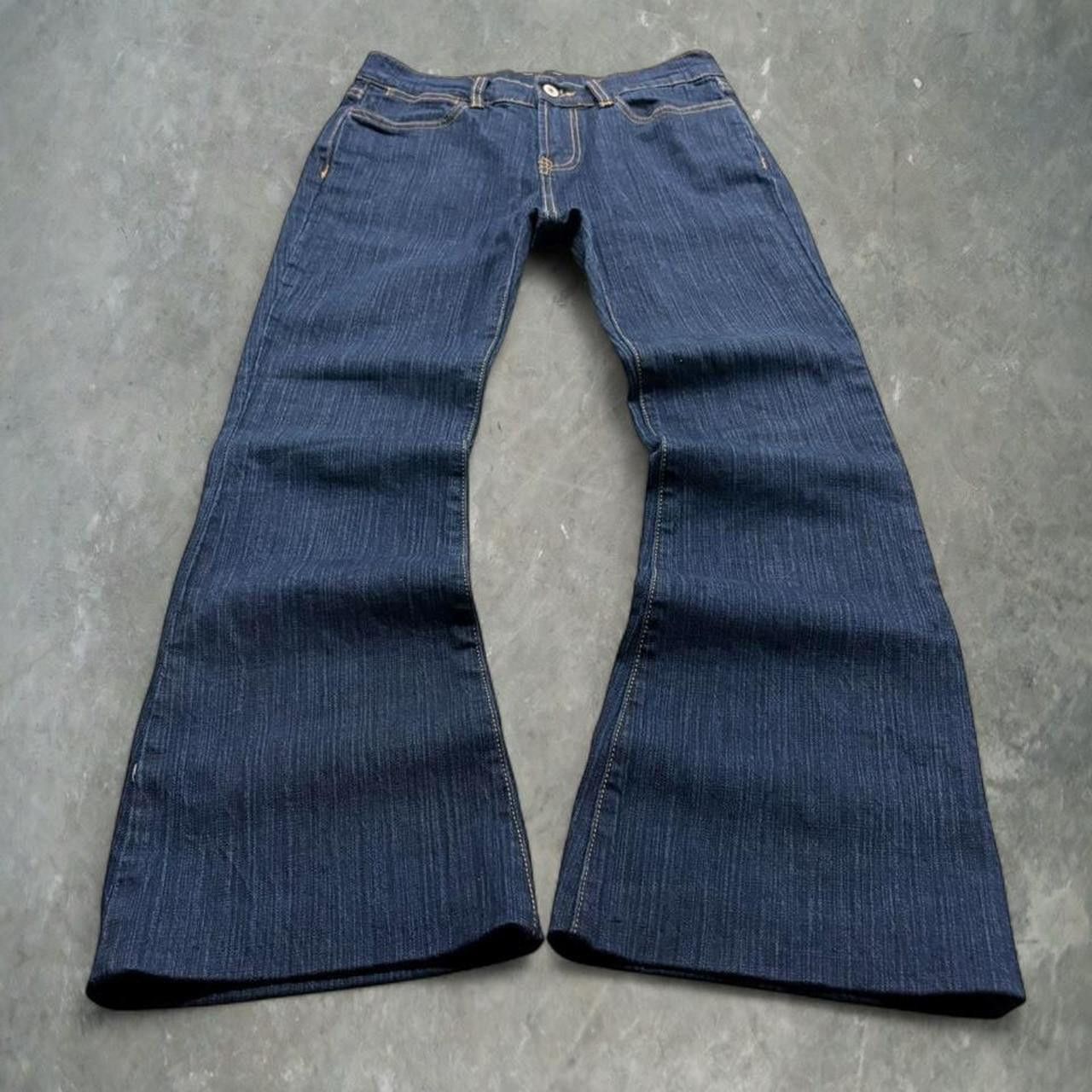 Vintage Crazy Vintage Y2K/2000s Flared Dark Blue Wash Denim Jeans! Size US 28 / EU 44 - 1 Thumbnail