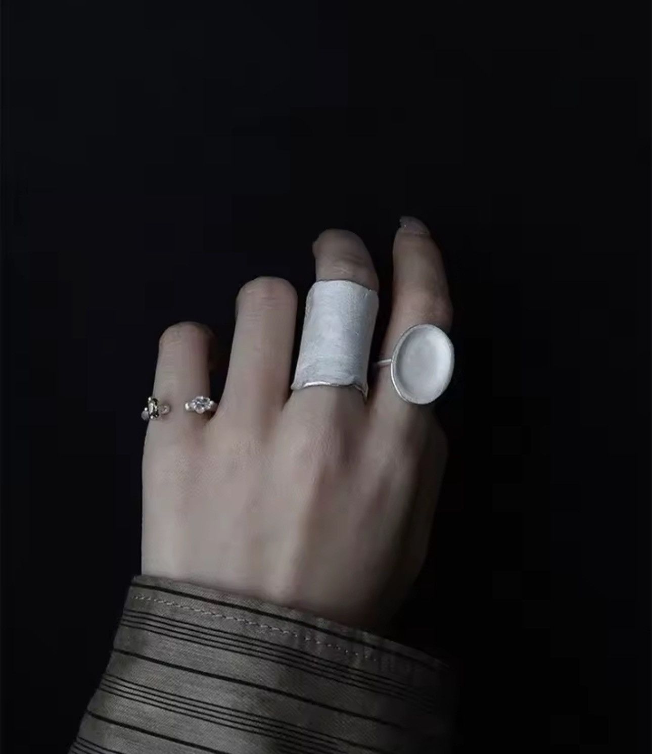 Jewelry Irregular Retro Vintage Style Streetwear Punk Ring Size ONE SIZE - 4 Thumbnail