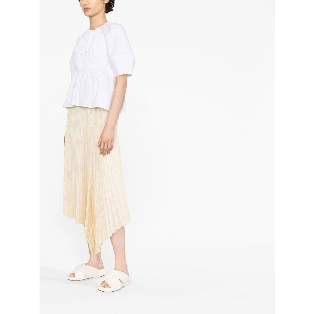 Jil Sander o1y1025 Short Sleeves Blouse in White Size S / US 4 / IT 40 - 4 Thumbnail