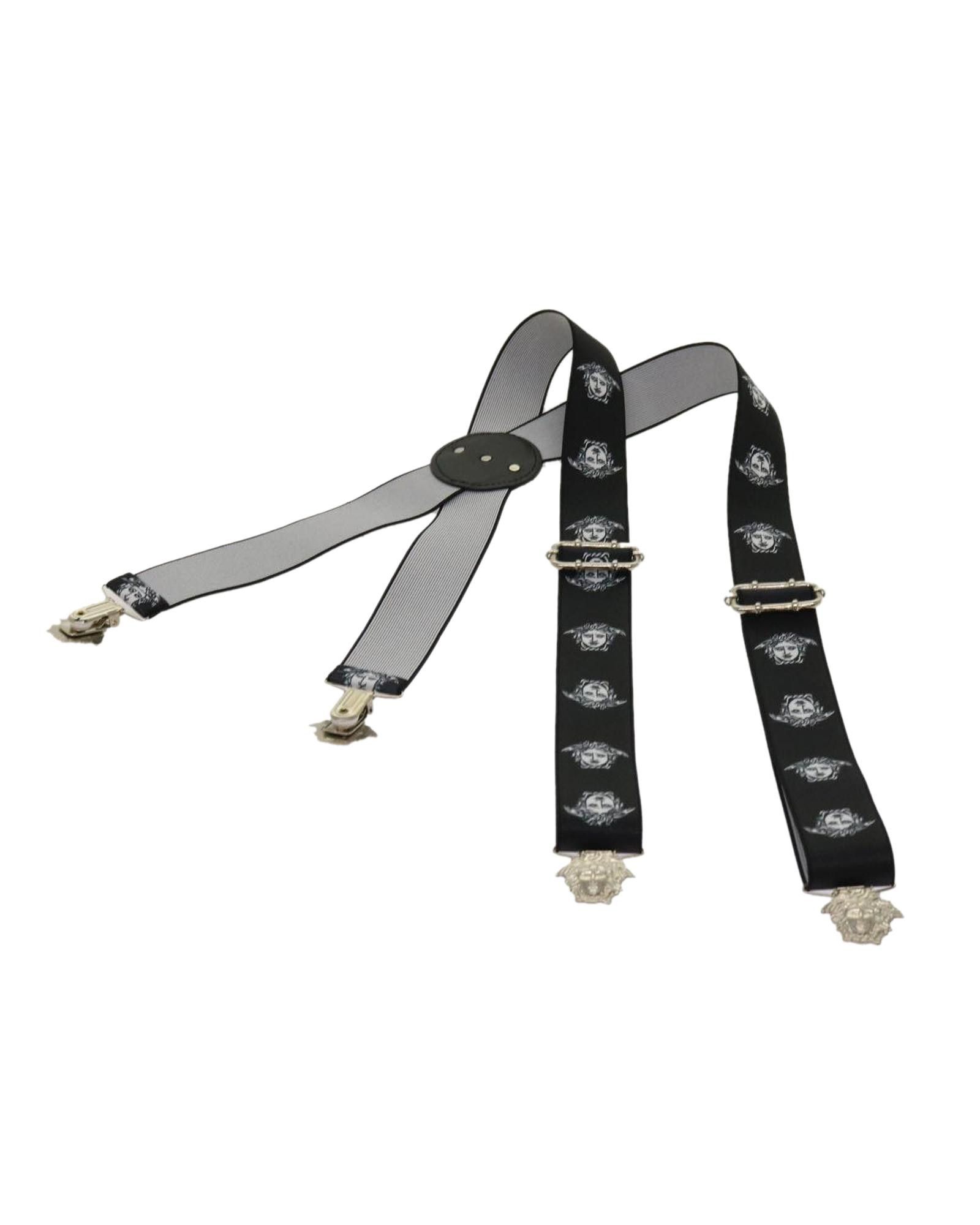 image of Versace Canvas Medusa Suspenders Belt - Black/white, Women's