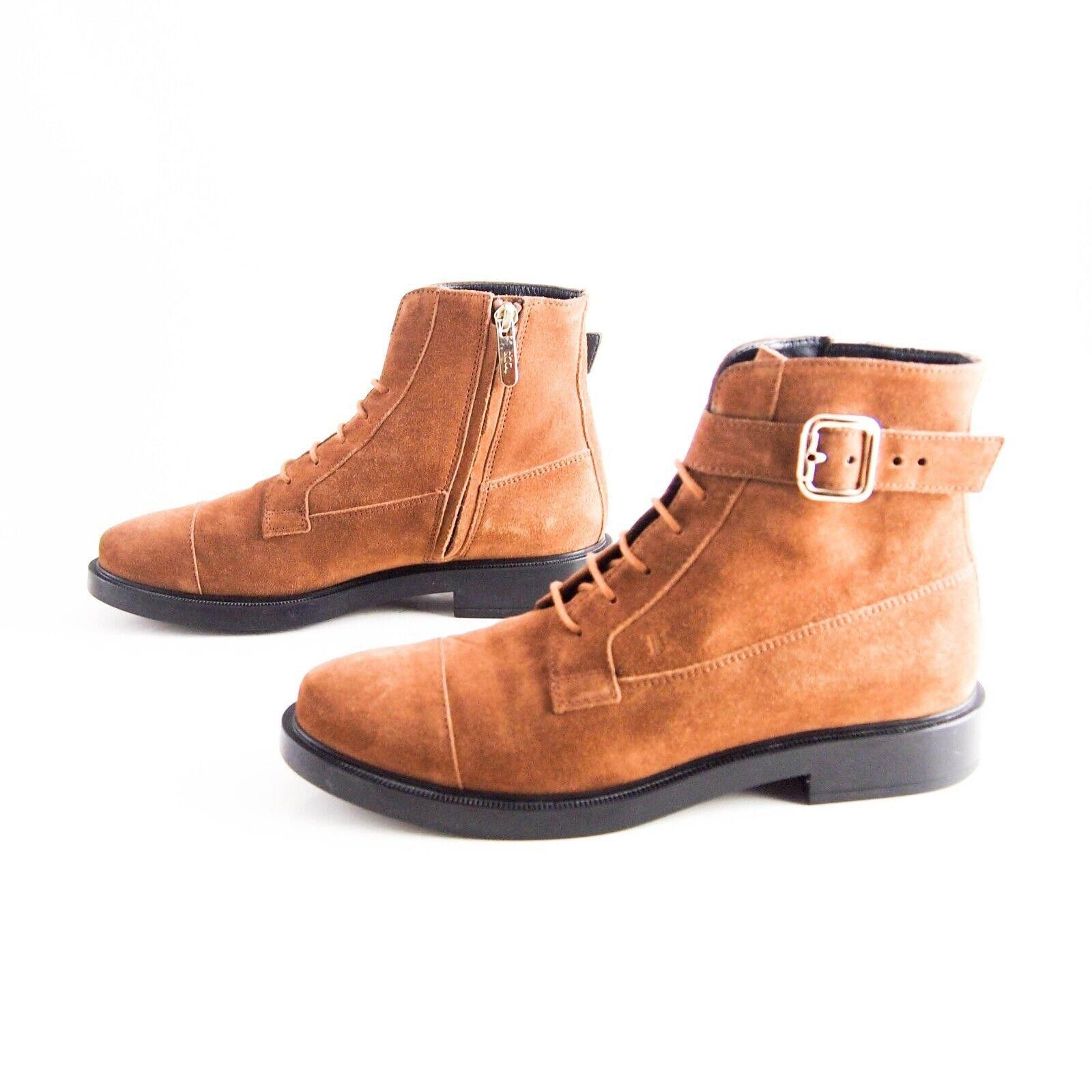 Tod's TODs Combat Boots Brown Suede Womens US 7 EU 37 $720 Size US 7 / IT 37 - 2 Thumbnail