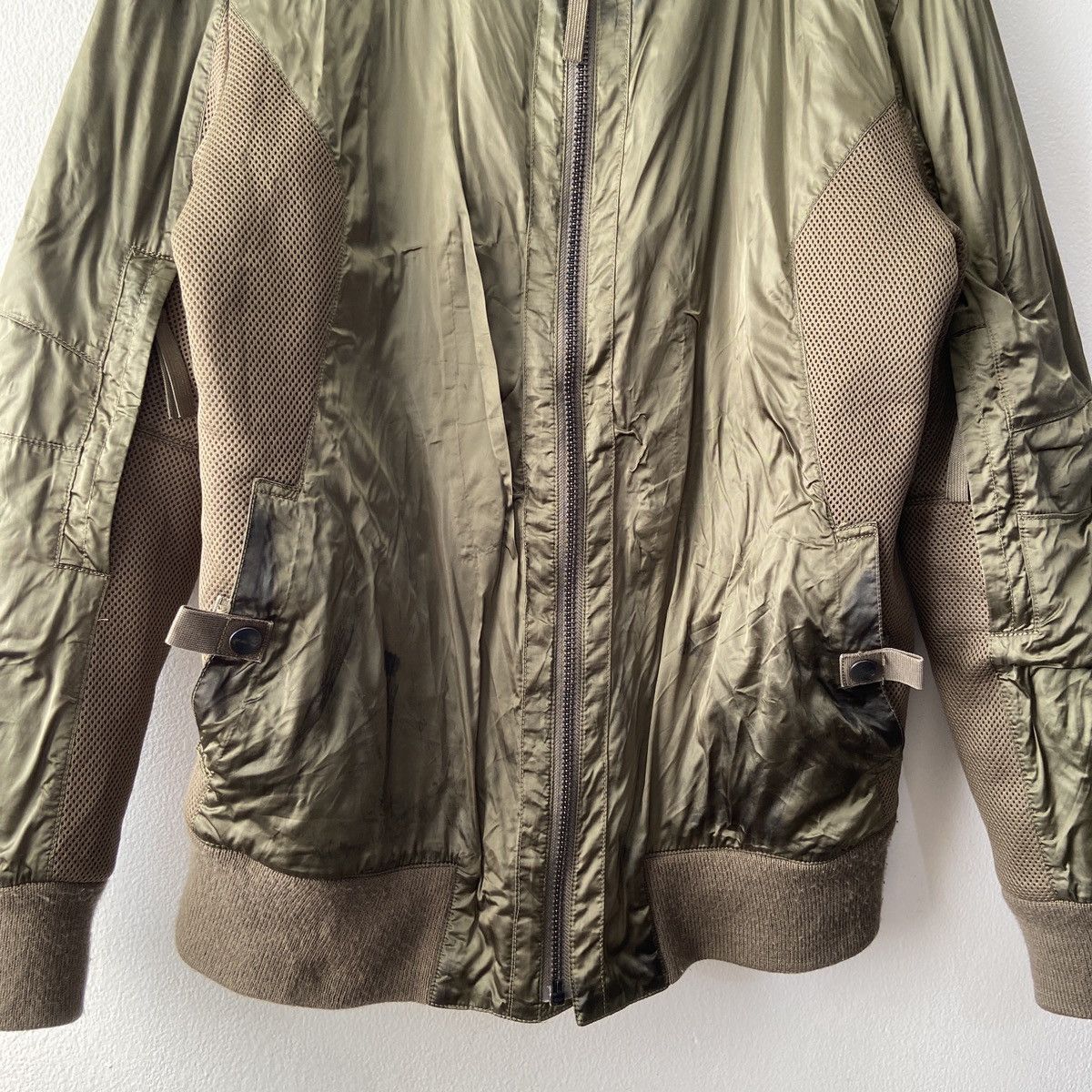 Helmut Lang Helmut Lang Olive Nylon Mesh Bomber Jacket F/W 2015 Size US XL / EU 56 / 4 - 2 Thumbnail