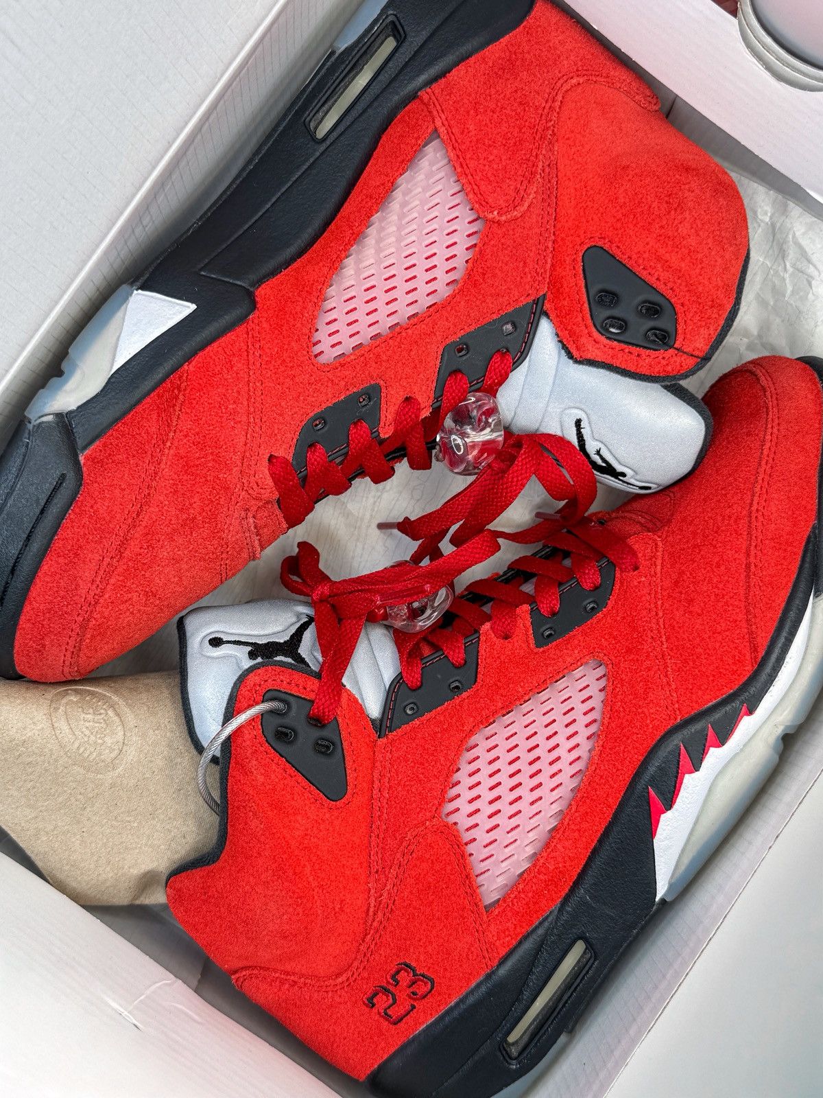 Nike Nike Air Jordan 5 Retro Raging Bull 2021 Fire Red Suede Size US 11 / EU 44 - 1 Thumbnail