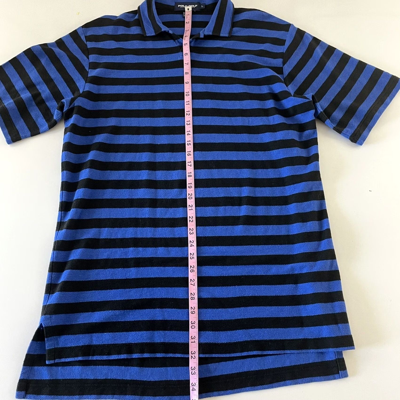Ralph Lauren Polo Golf Ralph Lauren Striped Short Sleeve Button Front Shirt Men's Large Blue Size US L / EU 52-54 / 3 - 5 Thumbnail