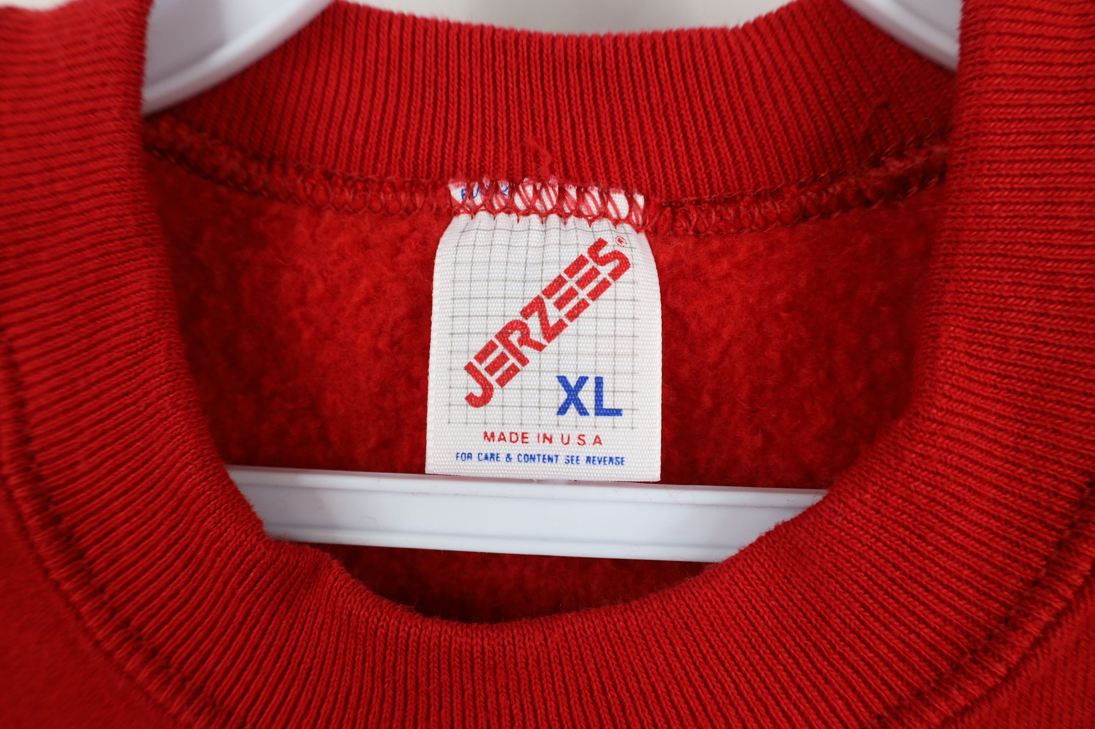 Vintage Vintage 90s Streetwear Crewneck Sweatshirt Cherry Red USA Size US XL / EU 56 / 4 - 4 Thumbnail