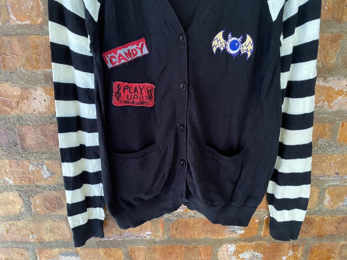 20471120 2000s Candy Striper Japan Punk Stripe Eye fly cardigan Size M / US 6-8 / IT 42-44 - 4 Thumbnail