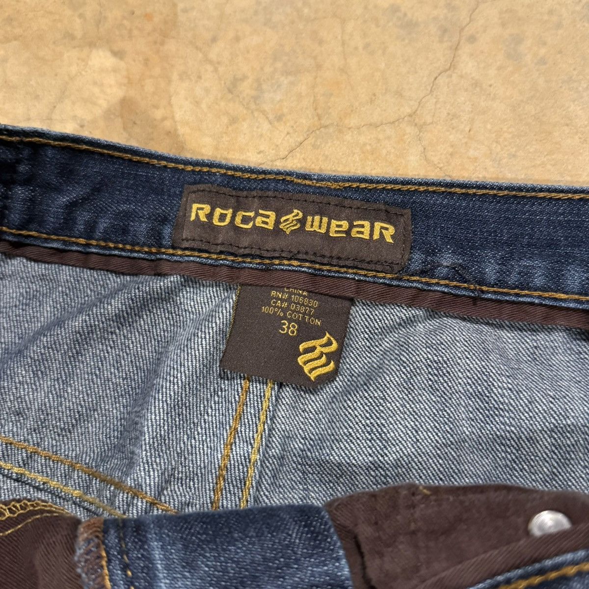 Rocawear Vtg 2000s Rocawear Crystal Embellished Faded Baggy Jeans Y2K Size US 38 / EU 54 - 8 Thumbnail