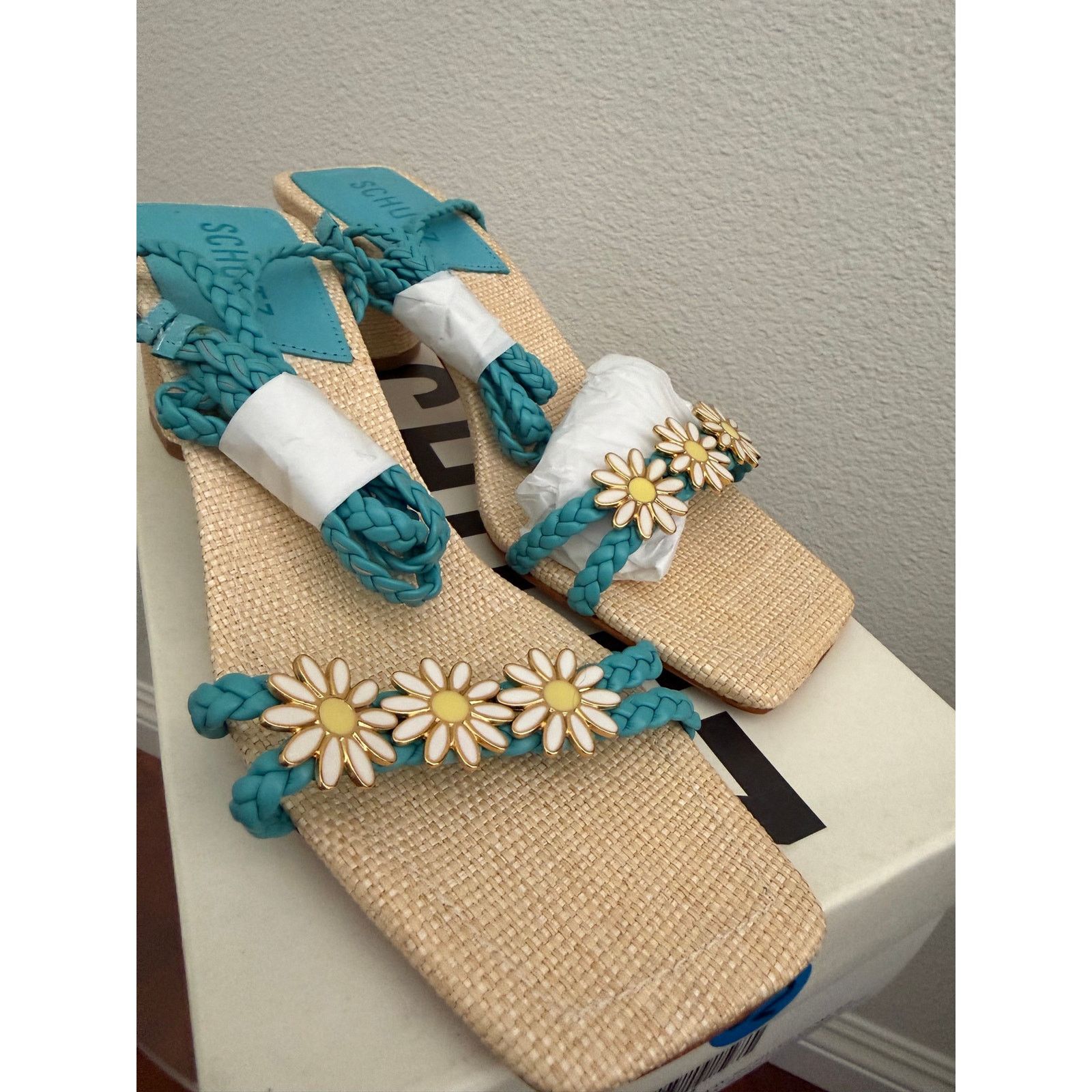 SCHUTZ Schutz Floral Mid Heel Sandals - Hina river acqua sz 8 Size US 8 / IT 38 - 3 Thumbnail