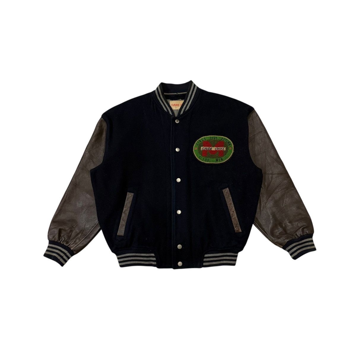 Japanese Brand Vintage Claude Cross Mens Wool Leather Varsity Jacket Size US L / EU 52-54 / 3 - 9 Thumbnail