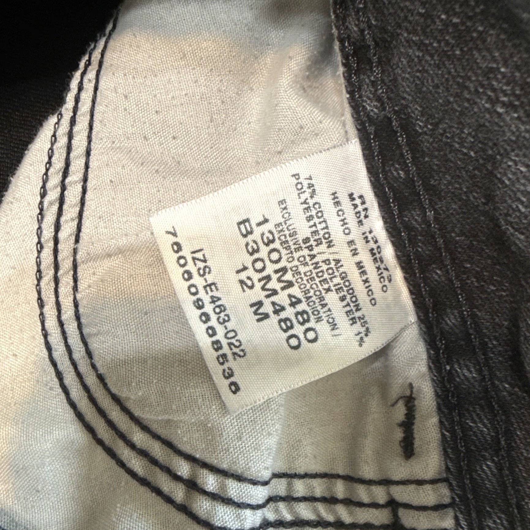 Vintage Lee Riders Jeans Mid Rise Straight Leg Size 12M Faded Black Stretch Size 34" / US 12 / IT 48 - 3 Thumbnail