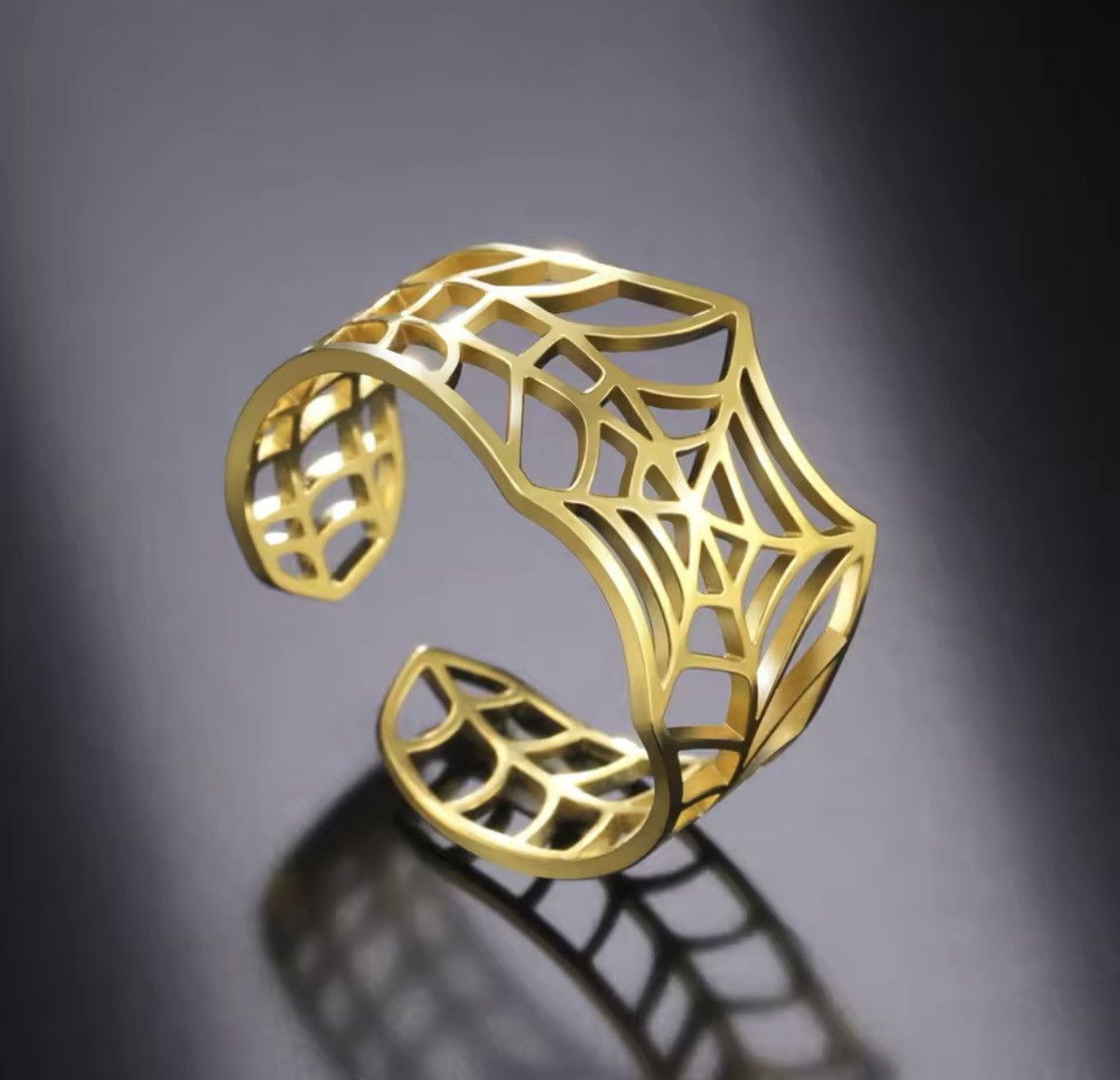 Jewelry × Vintage Skyrim Punk Spider Web Ring Size ONE SIZE - 1 Thumbnail