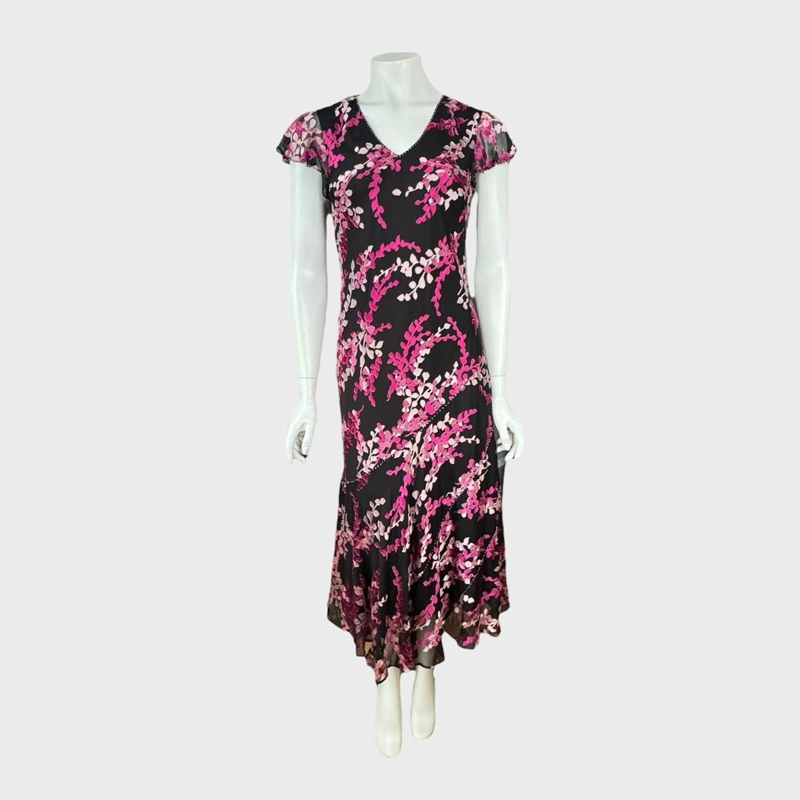 Other CC Floral Bead Embellished Sheer Silk Full Length Maxi Dress Size M / US 6-8 / IT 42-44 - 1 Thumbnail