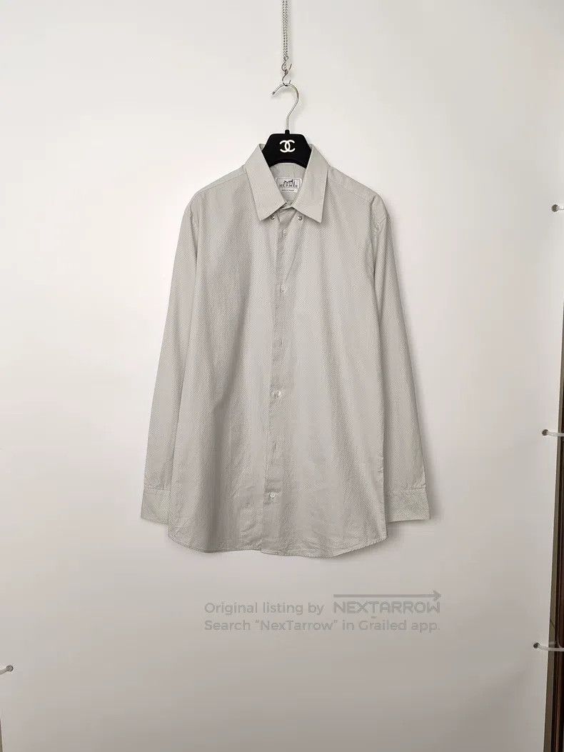 Hermes Hermes size 39 Men's H Embroidered Full Print Shirt Size US S / EU 44-46 / 1 - 1 Thumbnail