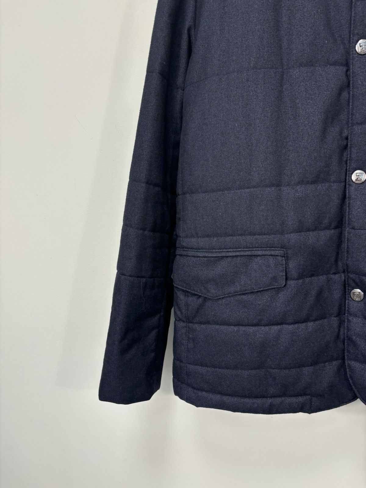 Corneliani Corneliani ID Men’s Navy Dual Closure Zip Snap Padded Jacket Size US M / EU 48-50 / 2 - 8 Thumbnail