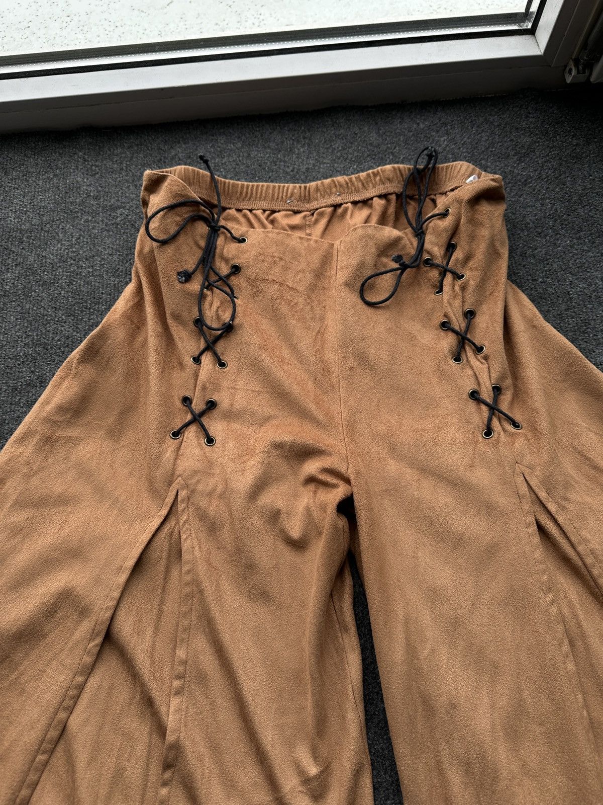 Other 🚨 ULTRA BAGGY WOMEN BROWN SOFT PANTS RARE Size 30" / US 8 / IT 44 - 7 Thumbnail
