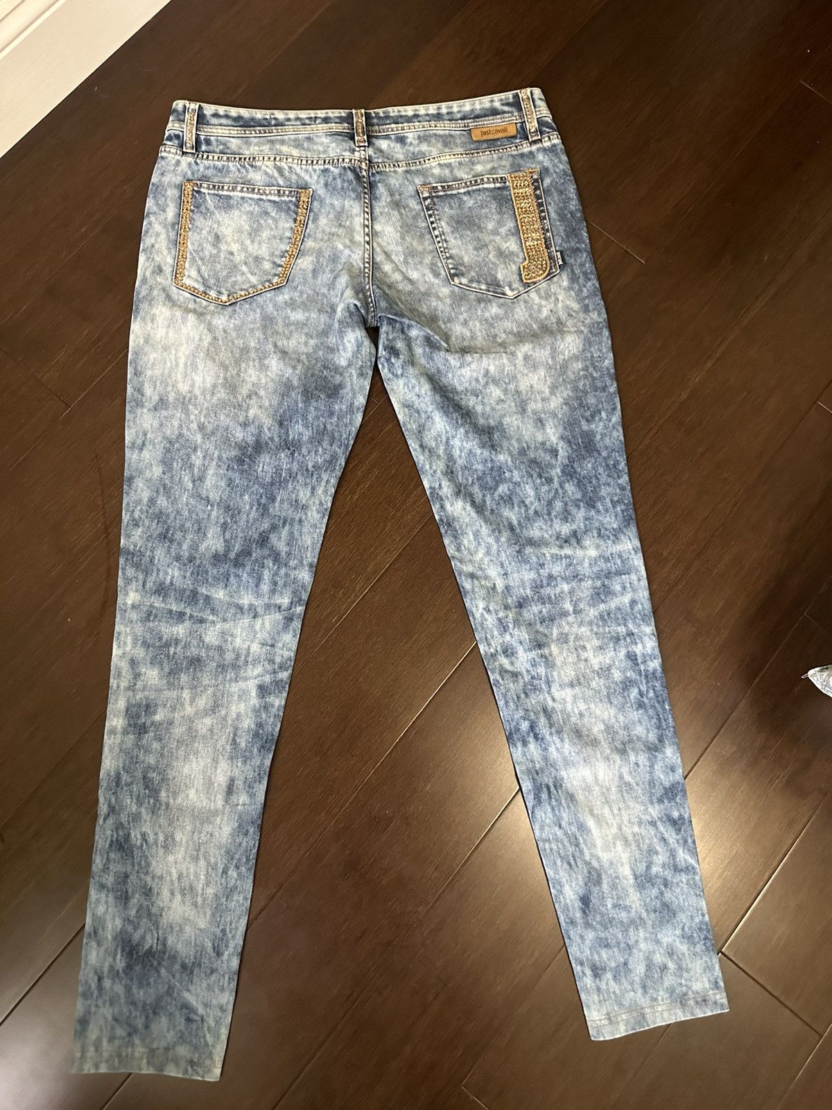 Just Cavalli Just Cavalli Women's Studded Embellished Blue Denim Jeans Size 24" / US 00 / IT 34 - 8 Thumbnail