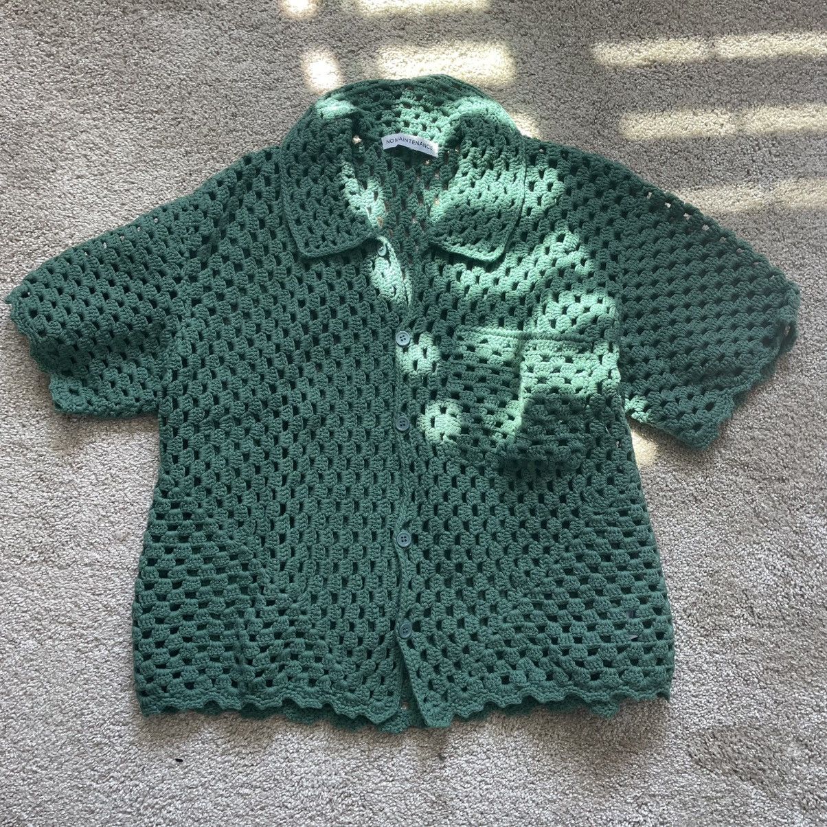 No Maintenance Green Crochet Shirt Size US S / EU 44-46 / 1 - 1 Thumbnail