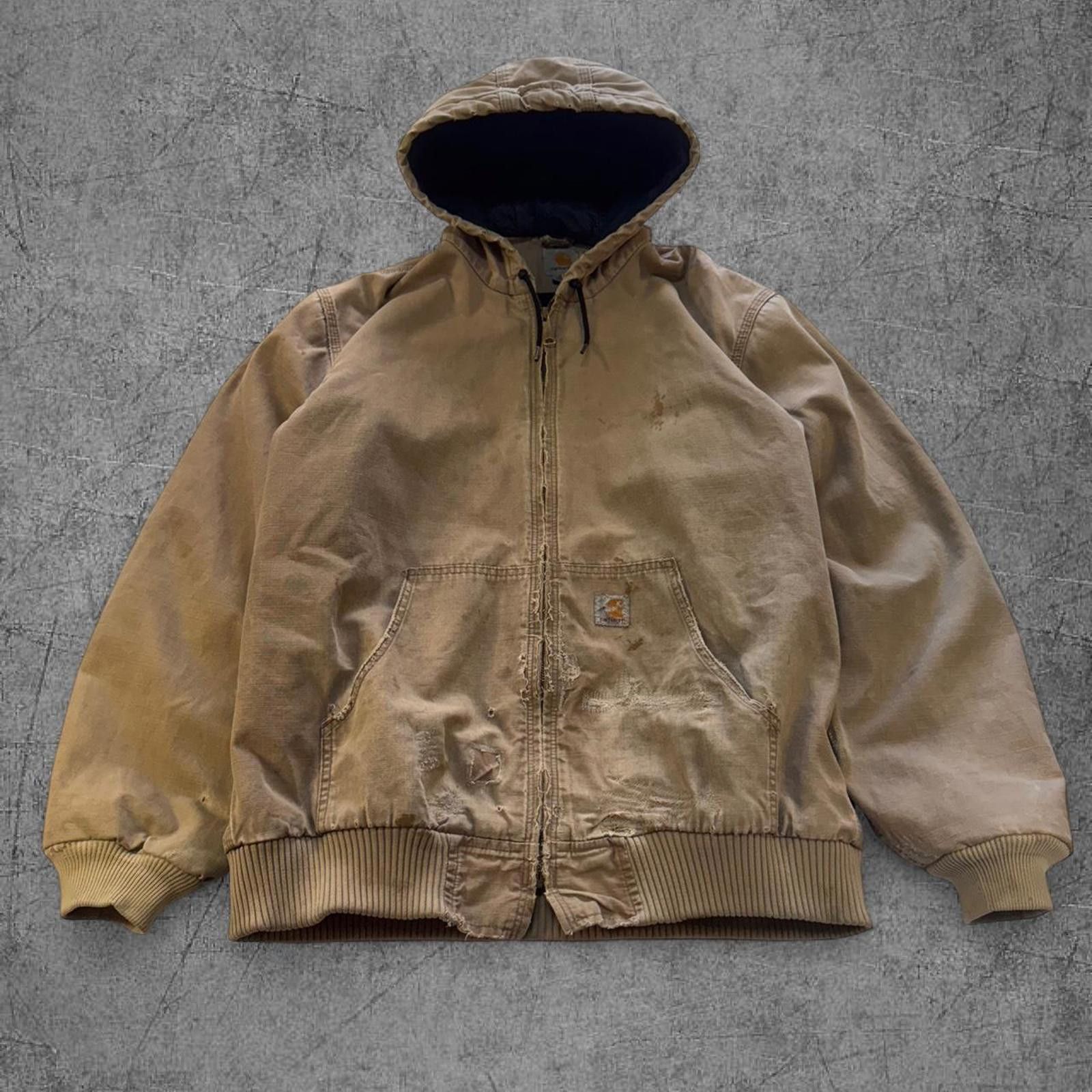 Carhartt Tan Distressed Carhartt Hooded Jacket Size US L / EU 52-54 / 3 - 2 Thumbnail