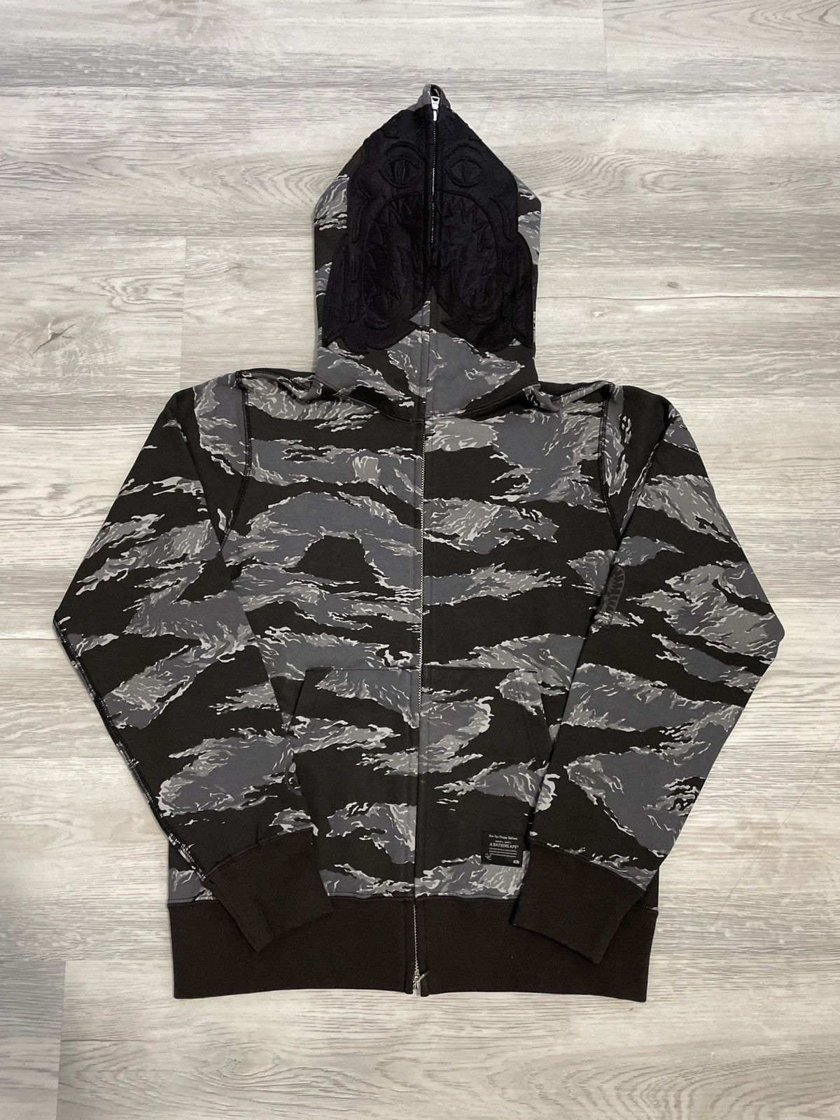 image of Bape Black Tiger Camo Full Zip, Men's (Size Small)