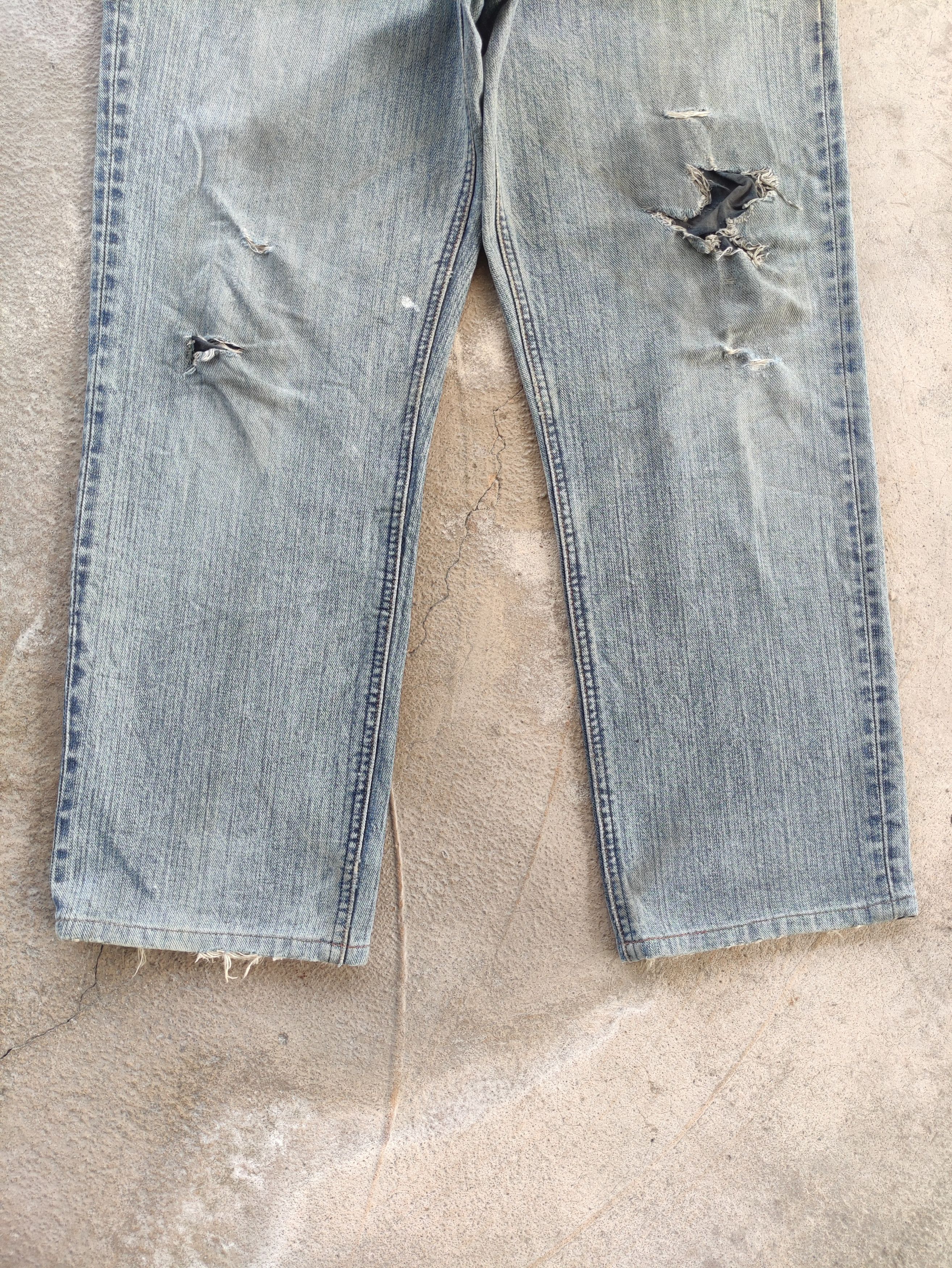 Lee Vintage Lee Japan Jean Distressed Faded Denim Pants Size US 31 - 4 Thumbnail