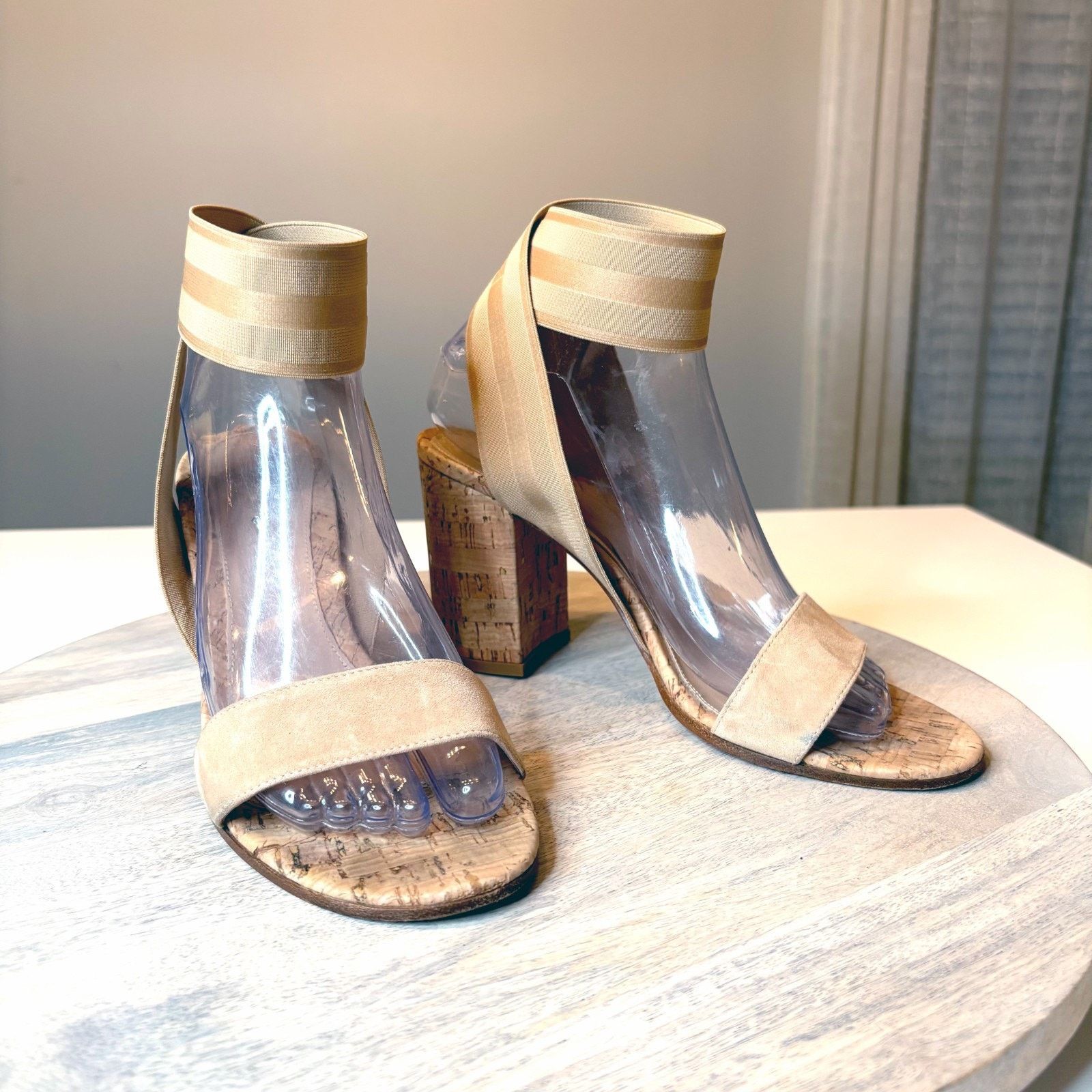 Gianvito Rossi Gianvito Rossi Suede Cork Sandals Strap Beige 38.5 US 8.5 Size US 8.5 / IT 38.5 - 1 Thumbnail