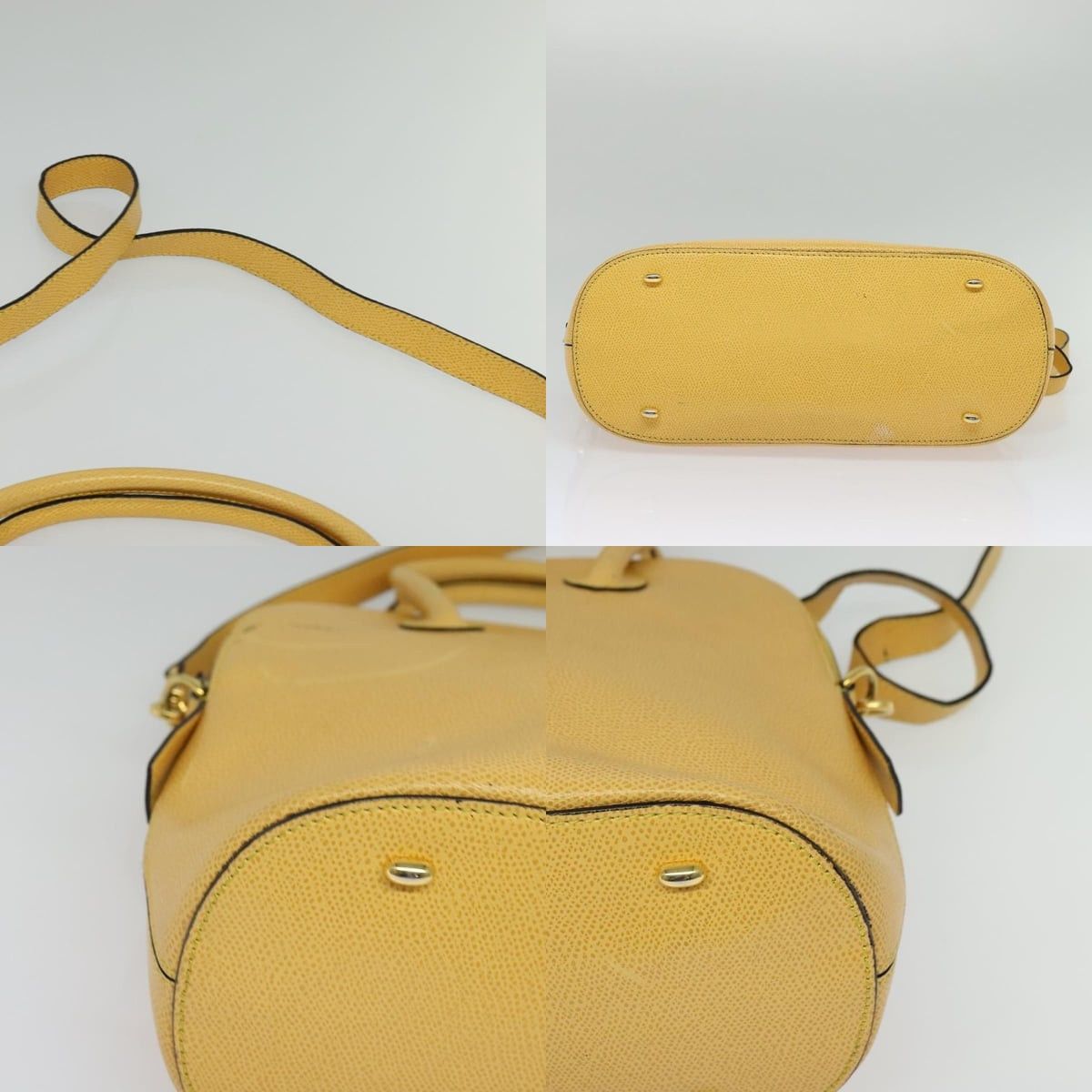 Celine CELINE Hand Bag Leather Yellow Gold Size ONE SIZE - 10 Thumbnail