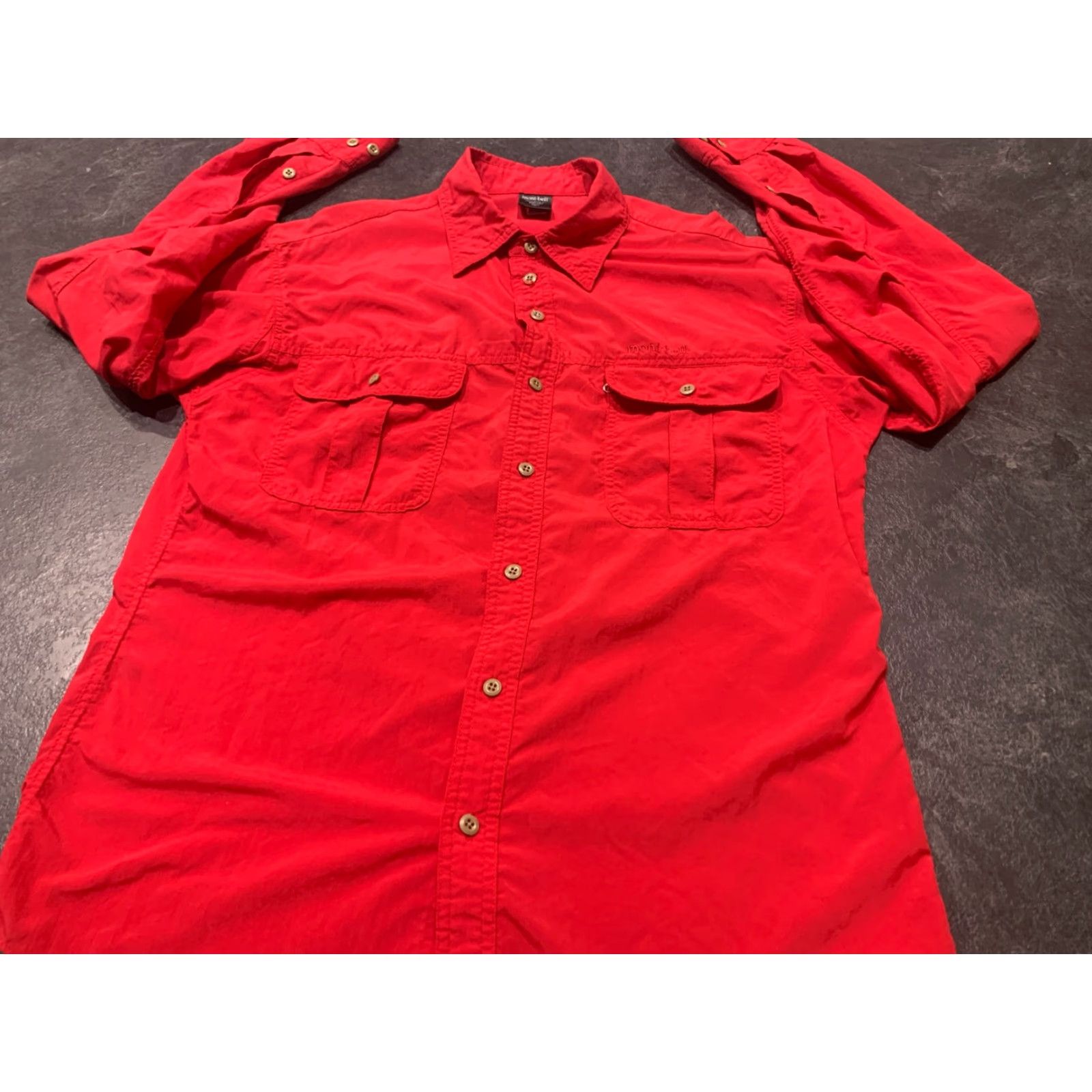 Lands' End VINTAGE Lands' End Mont-Bell Shirt Red Nylon Button-Up Large Casual Outdoor Mens Size US L / EU 52-54 / 3 - 2 Thumbnail