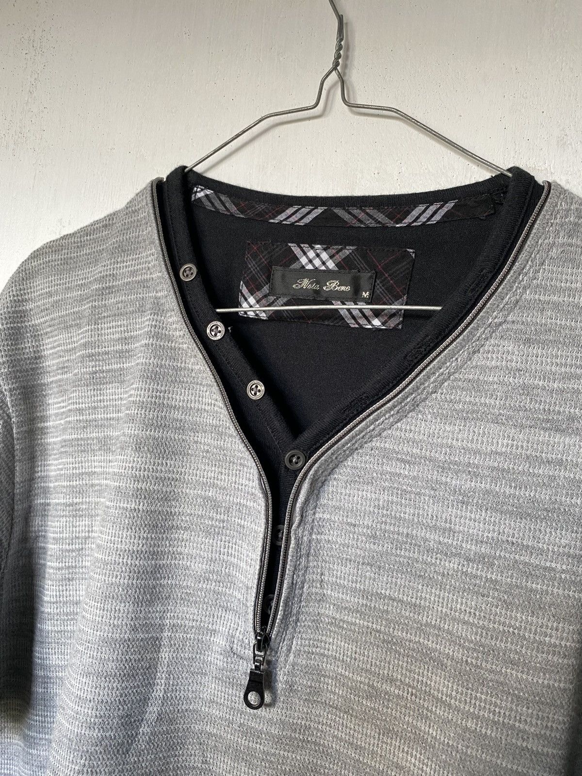 Beauty Beast × If Six Was Nine × Japanese Brand Nota Bene Double Layer Zip Button Tshirt Size US M / EU 48-50 / 2 - 2 Thumbnail