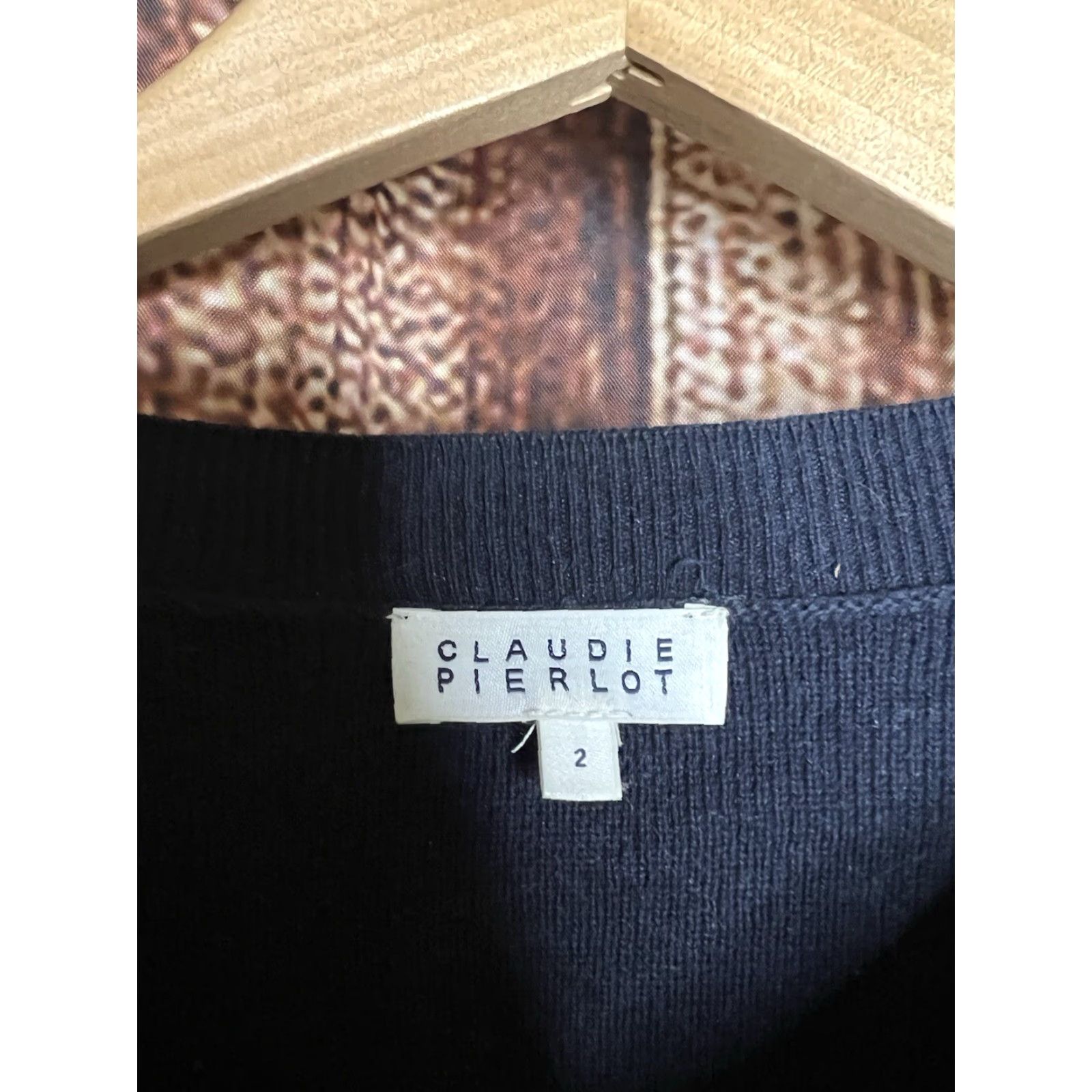 Vintage CLAUDIE PIERLOT Womens Blue Striped Pullover Knitted Sweater Size 2 Size XS / US 0-2 / IT 36-38 - 3 Thumbnail