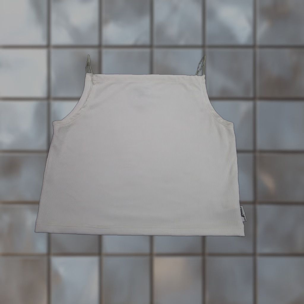 UNIF UNIF Camisole Tank Top Womens XL White Ribbed y2k Square boxy Skater Raver Punk Shirt Womens XL White Camisole Tank UNIF Size XL / US 12-14 / IT 48-50 - 1 Thumbnail