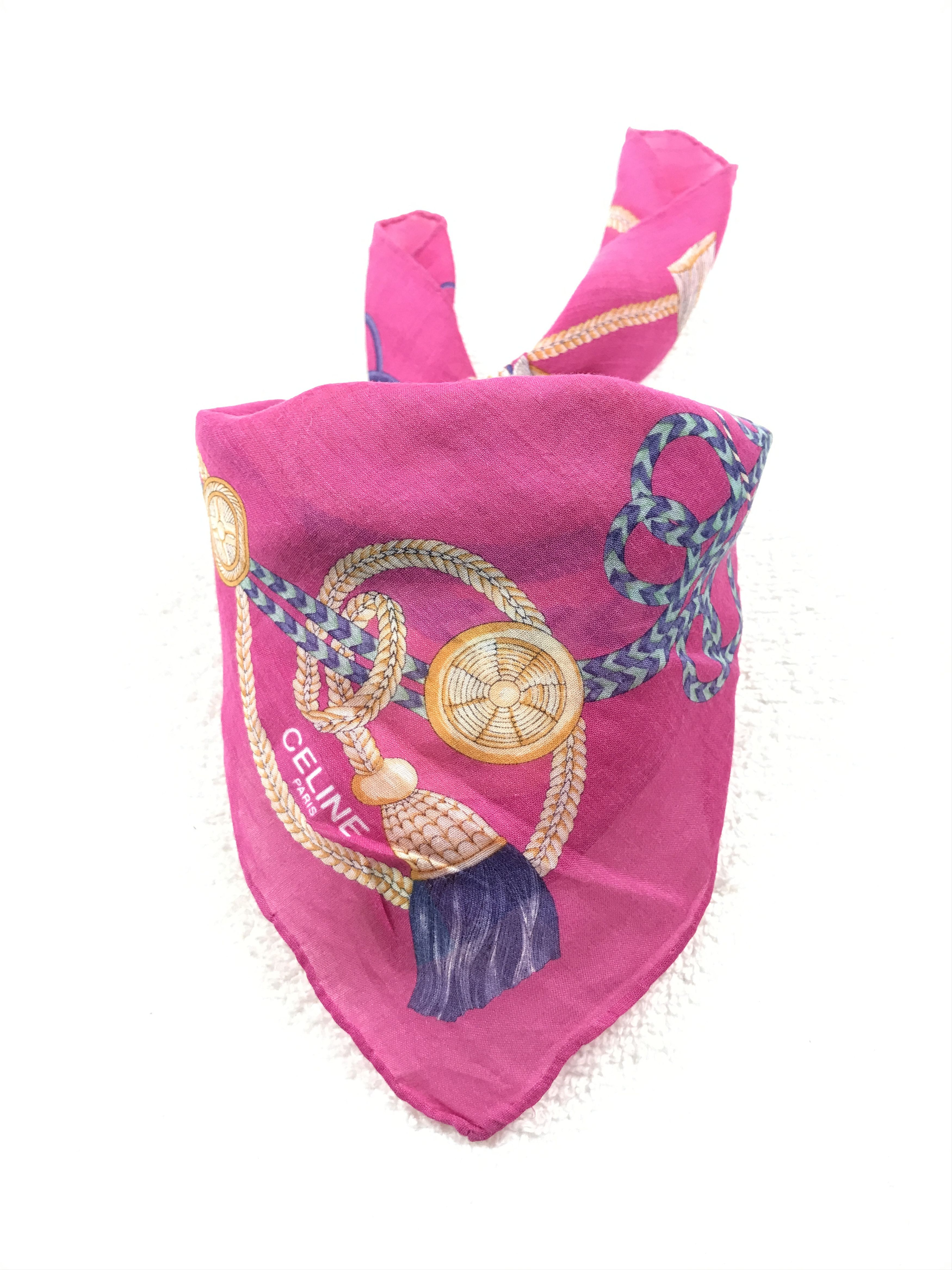 Celine × Vintage Vintage Celine Bandana Neckerchief Handkerchief Size ONE SIZE - 3 Thumbnail