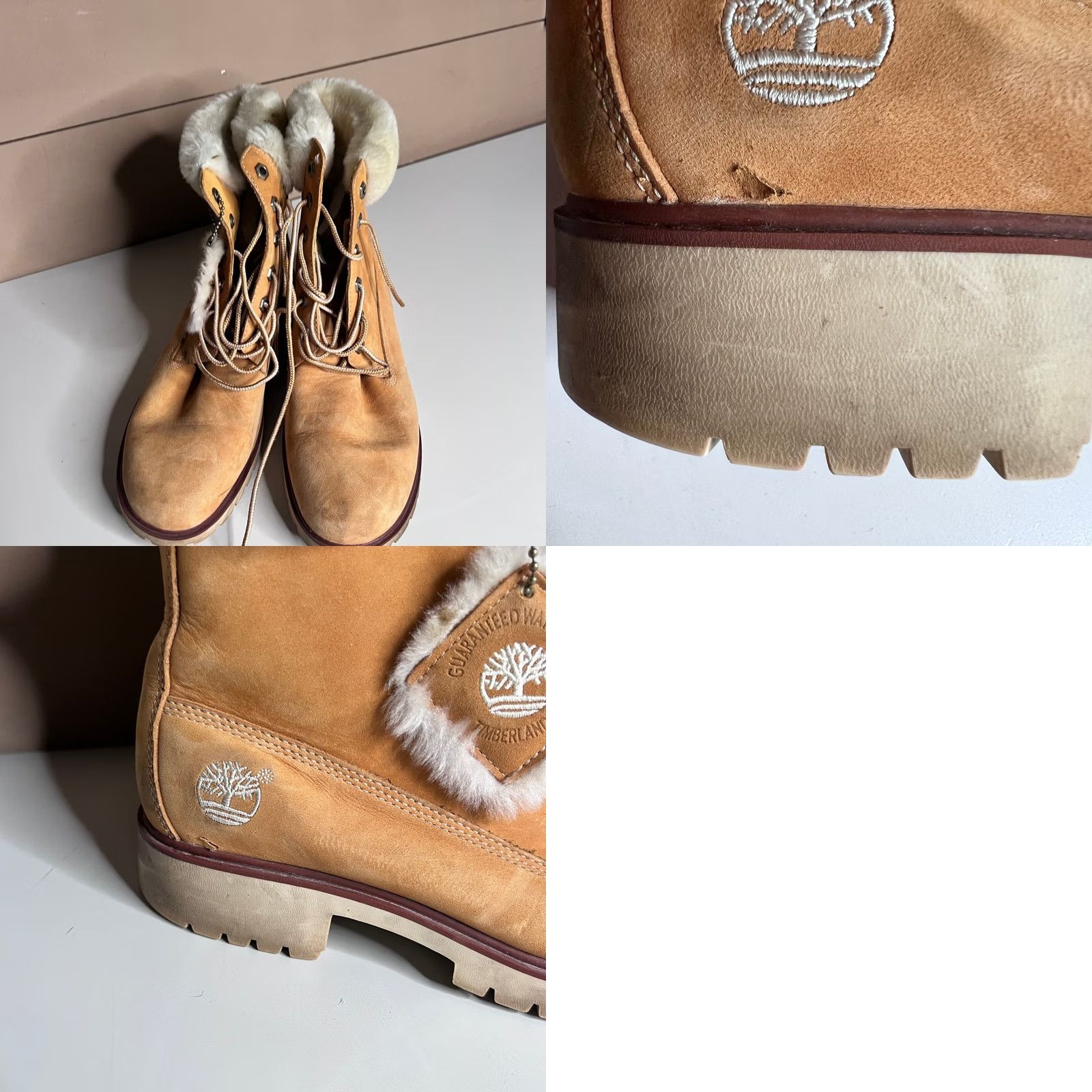 Timberland TIMBERLAND Waterproof Wheat Leather Faux Fur Trim Lace Up Boots Womens 7.5M Size US 9 / IT 39 - 8 Thumbnail