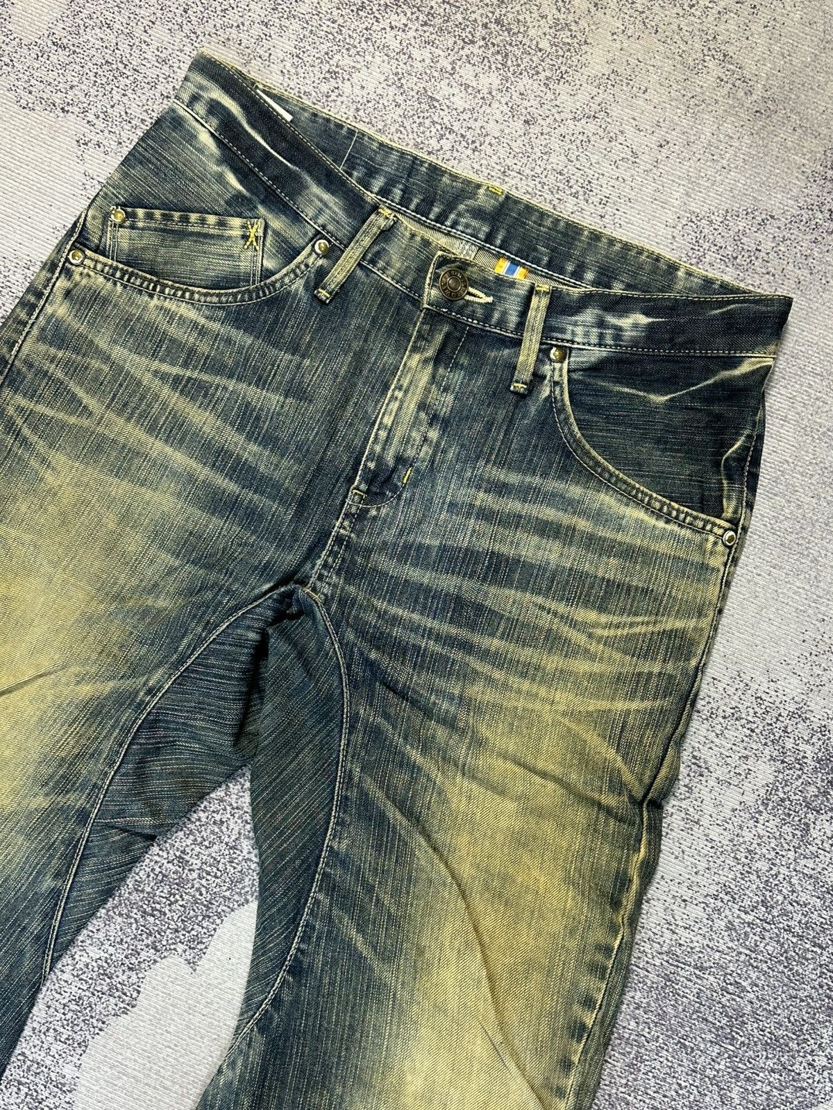 Kapital 2000s Edwin XV Function Curve Leg Mud Washed Jeans Size US 30 / EU 46 - 3 Thumbnail