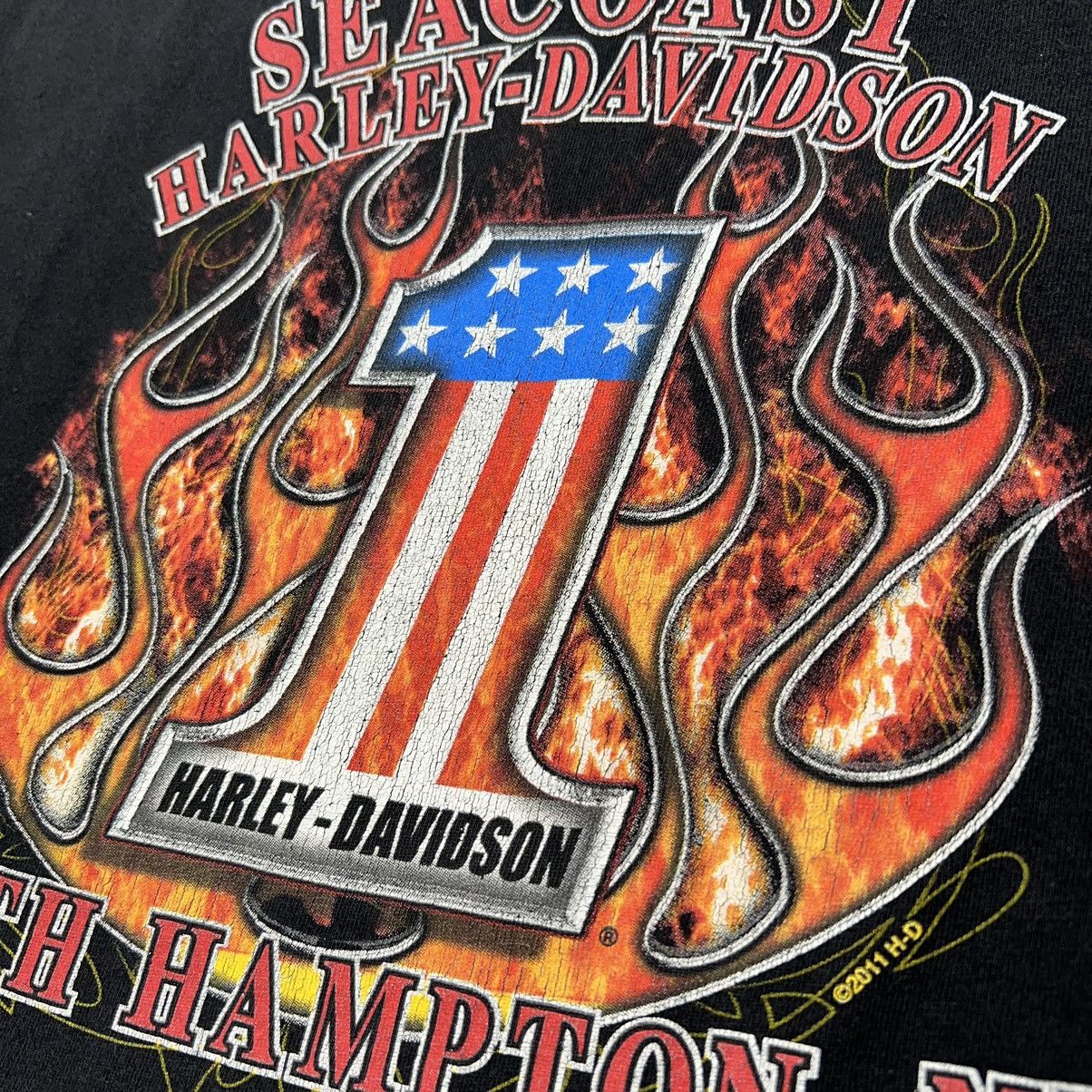 Harley Davidson × Vintage Harley Davidson Tee Shirt Black Biker Motorcycle Wings Flame Size US XXL / EU 58 / 5 - 14 Thumbnail