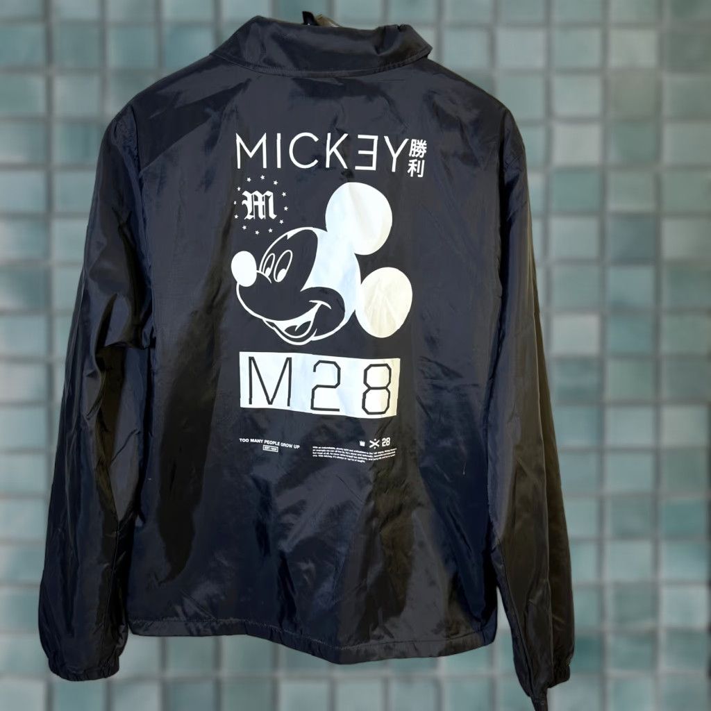 Disney Neff Disney Mickey Mouse Coach Jacket Black Windbreaker Snap Front Womens Medium Size M / US 6-8 / IT 42-44 - 1 Thumbnail