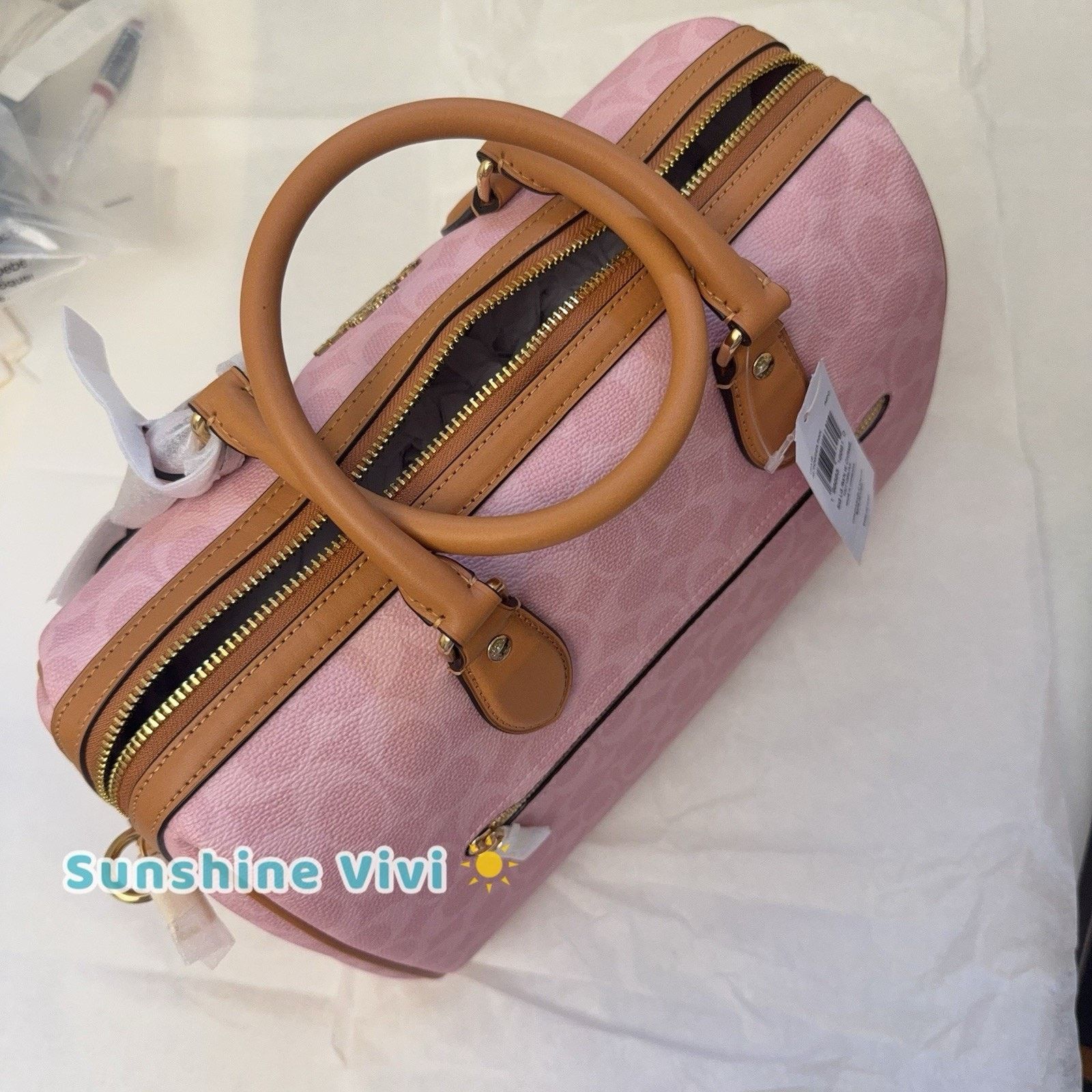 Coach NWT Coach CEA19 Large Rowan Satchel Bag Charms Powder pink Size ONE SIZE - 4 Thumbnail