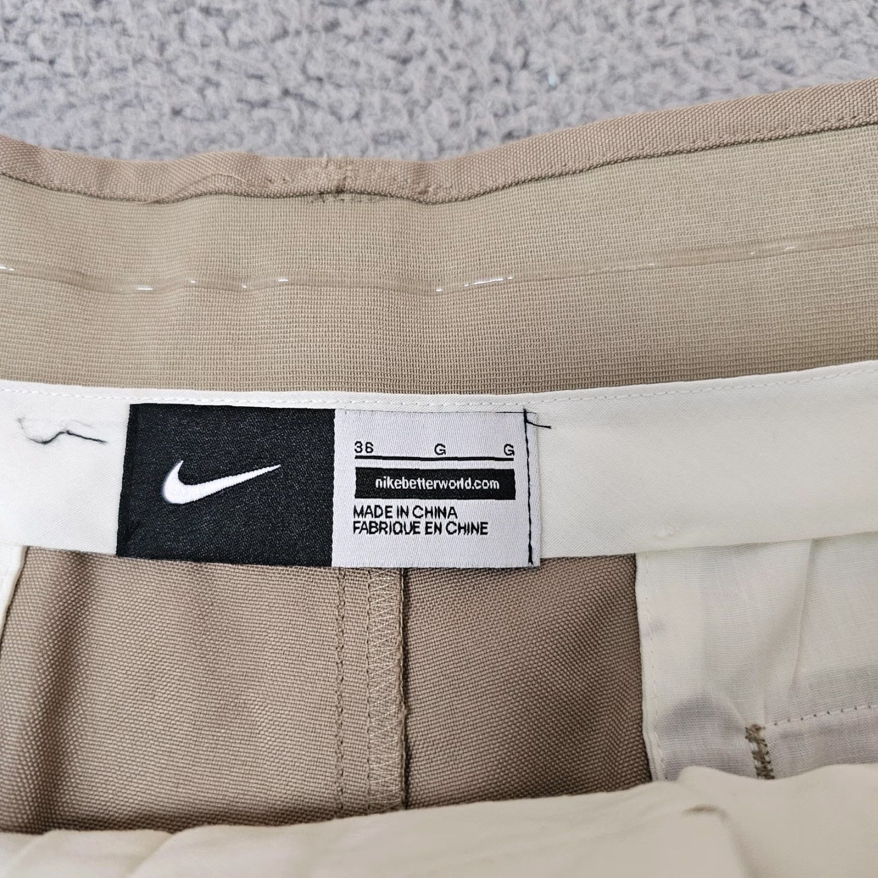 Nike Nike Dress Pants Mens 36x32 Beige Polyester Flat Front Business Casual Size US 36 / EU 52 - 2 Thumbnail