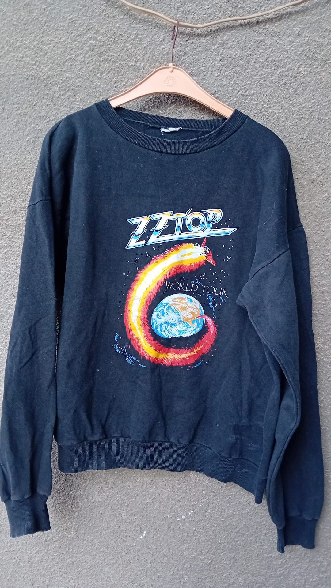image of Band Tees x Rock Band Zz Top Afterburner Spaceship World Tour Sweatshirt Size L? in Black, Men's