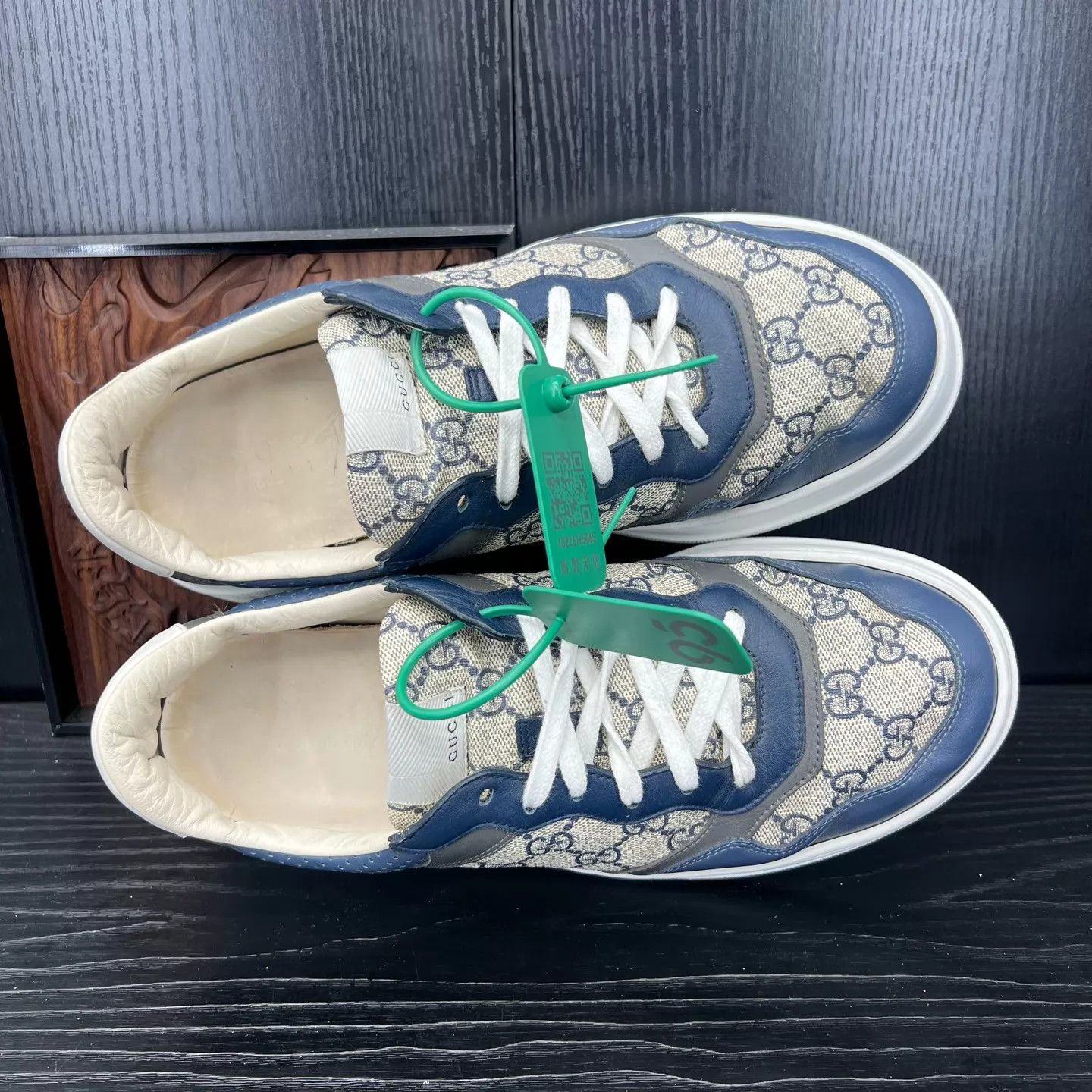 Gucci Gucci Cracker White Blue US8.5(42.5) Original Box Size US 9.5 / EU 42-43 - 5 Thumbnail