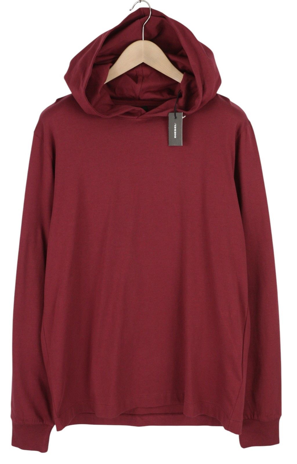 Diesel UMLT-JIMMIES L Burgundy Hooded Logo T-Shirt 41002 Size US L / EU 52-54 / 3 - 1 Thumbnail