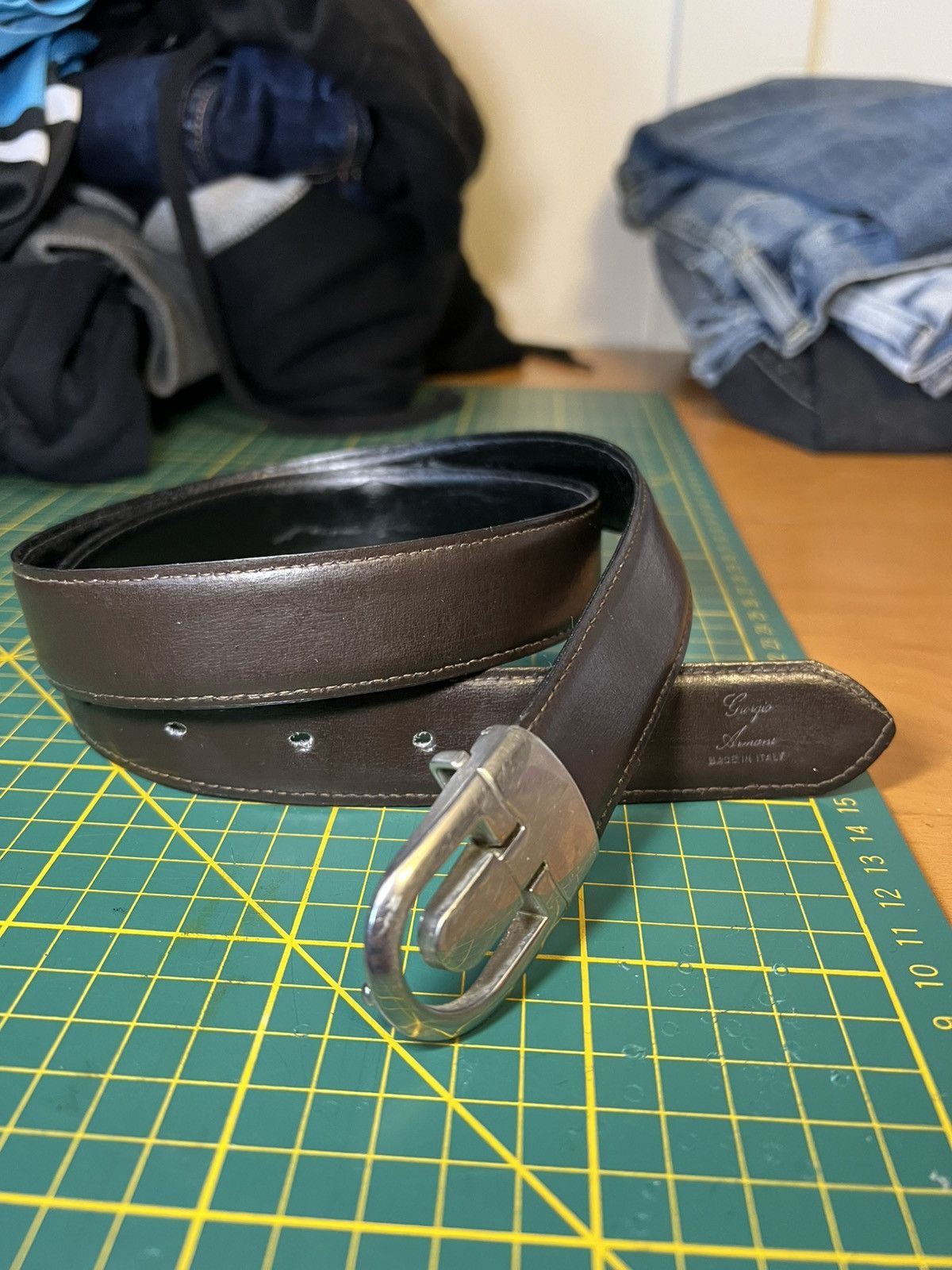 Giorgio Armani Vintage Georgio Armani reversible two-tone leather belt Size ONE SIZE - 11 Thumbnail