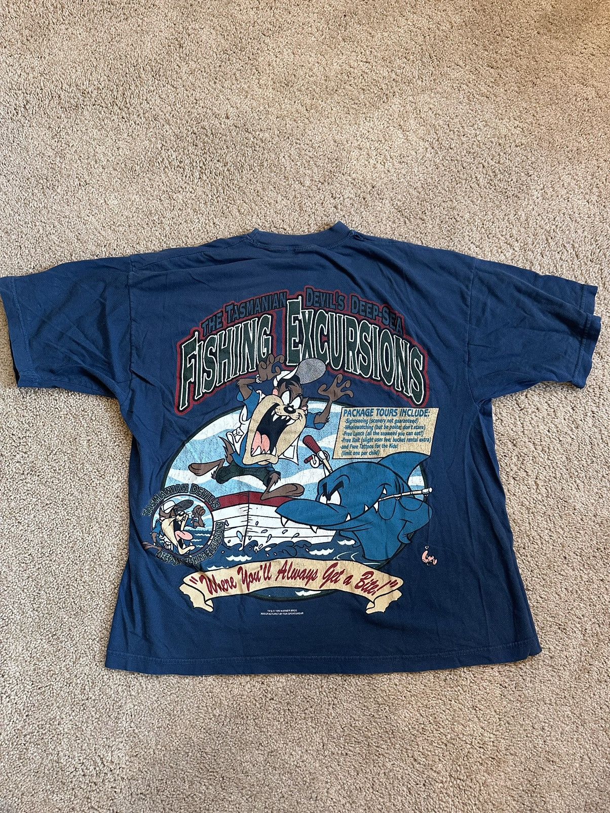 Vintage × Warner Bros Tasmanian Devil Shirt Size US M / EU 48-50 / 2 - 1 Thumbnail